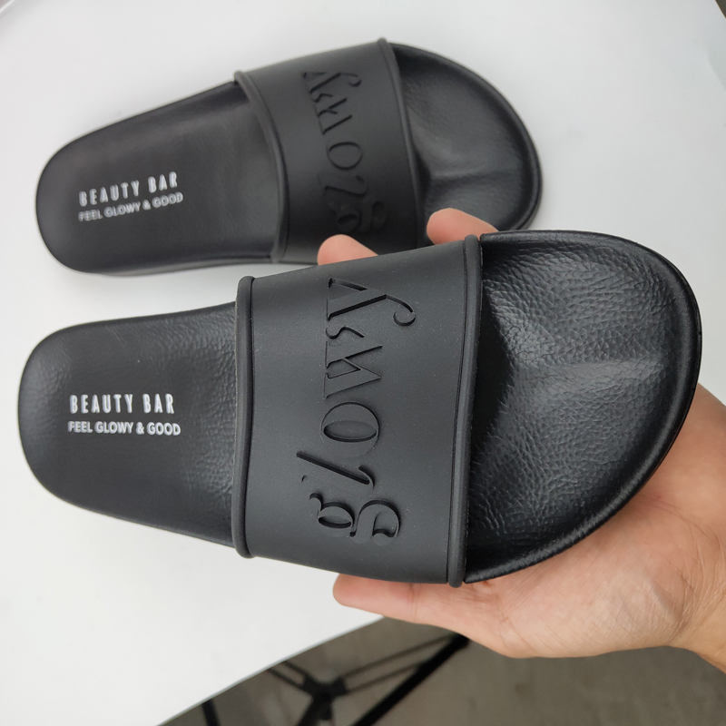 Embossed Unisex Slide Sandals w/Rubber Straps 3