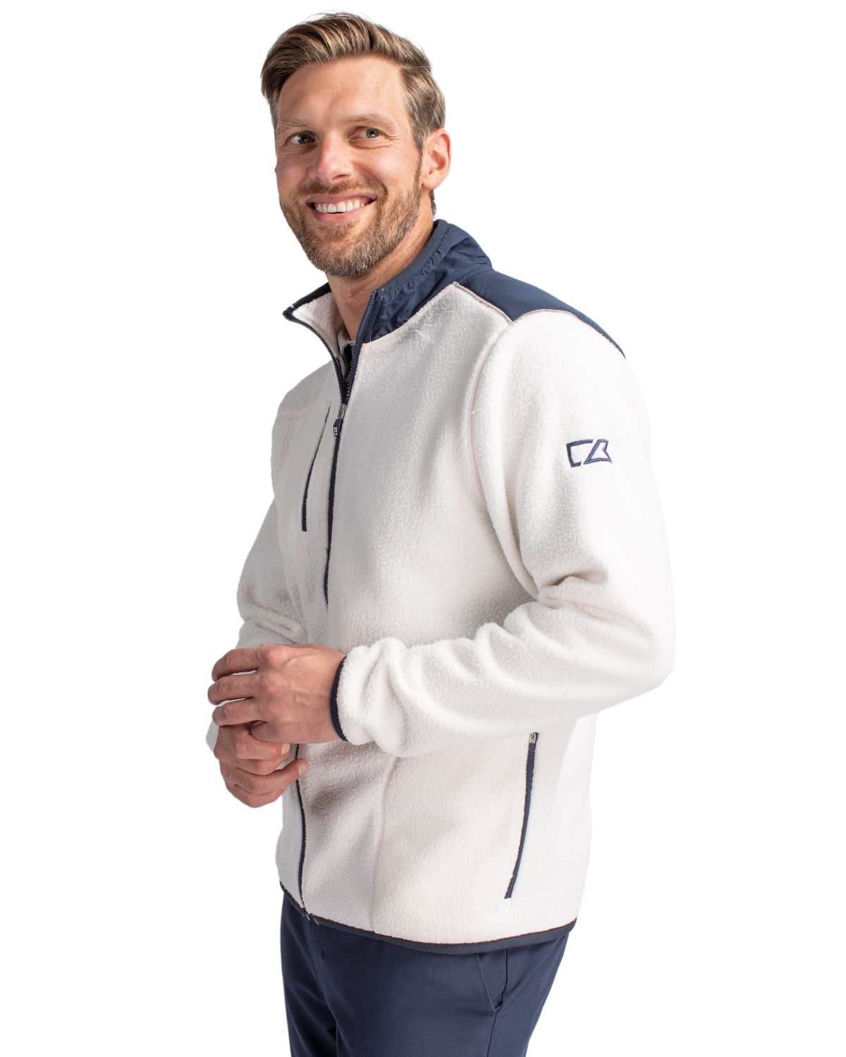 Cutter & Buck Cascade Epic Comfort Recycled Sherpa Fleece Mens Big & Tall Full Zip Jacket Big & Tall 29