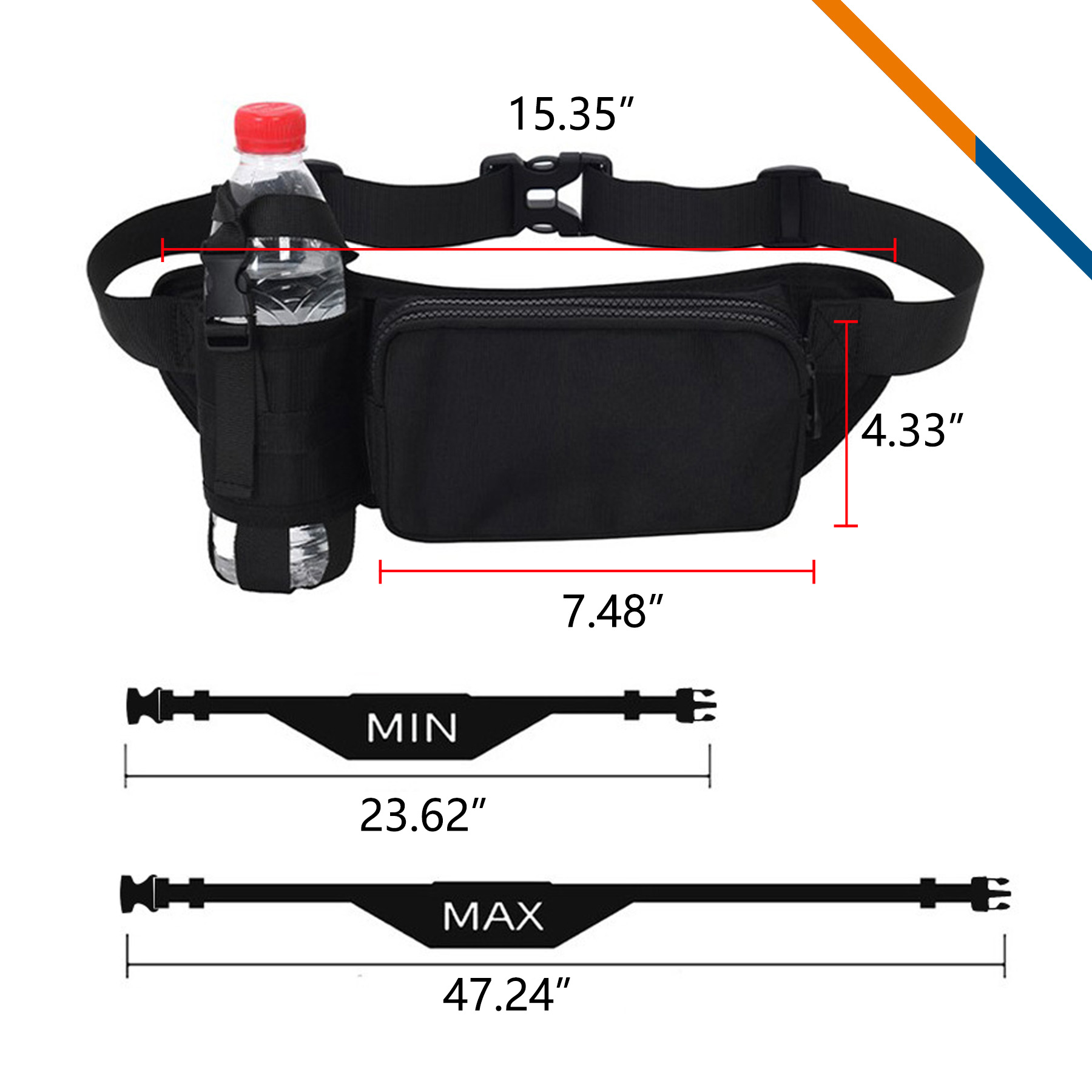 Tihold Running Water Bottle Fanny Pack 6