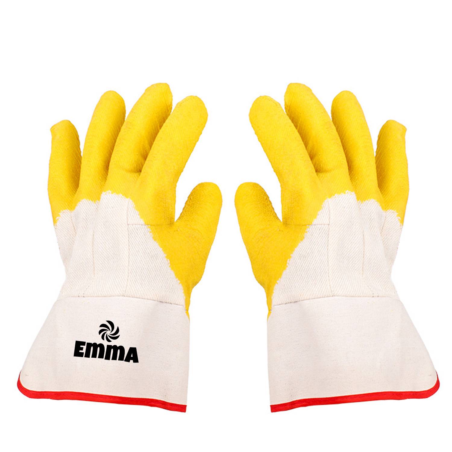 Safety Rubber Palm Gloves Cotton Canvas Liner 1