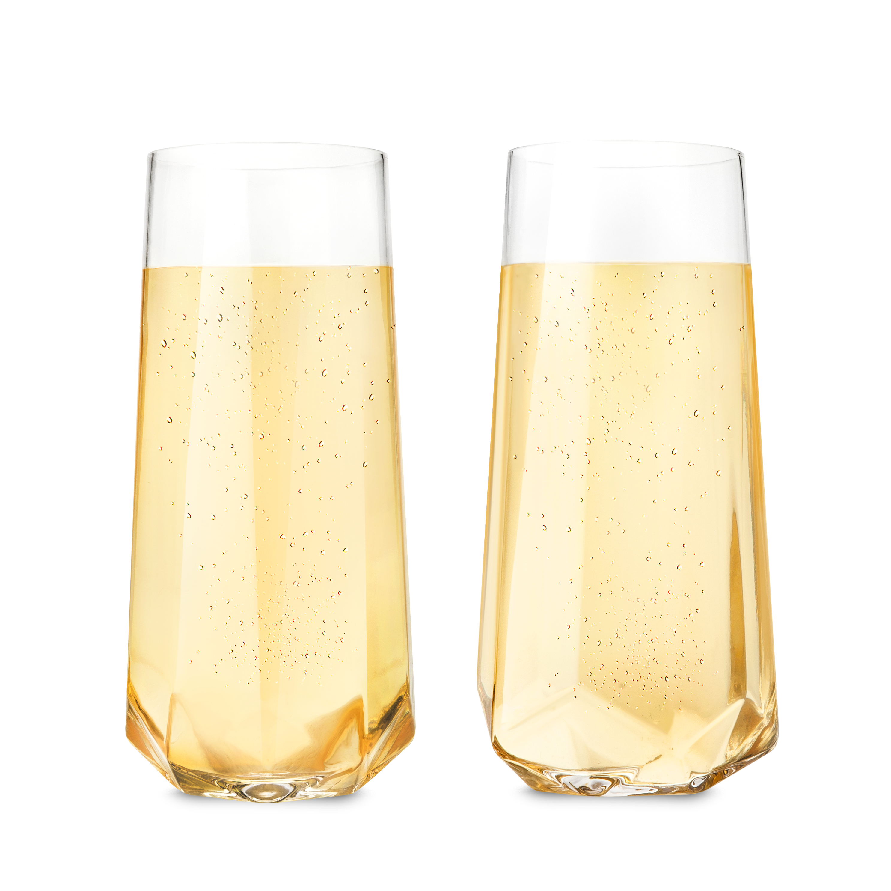 Viski® Faceted Crystal Stemless Champagne Flute, set of 2 4