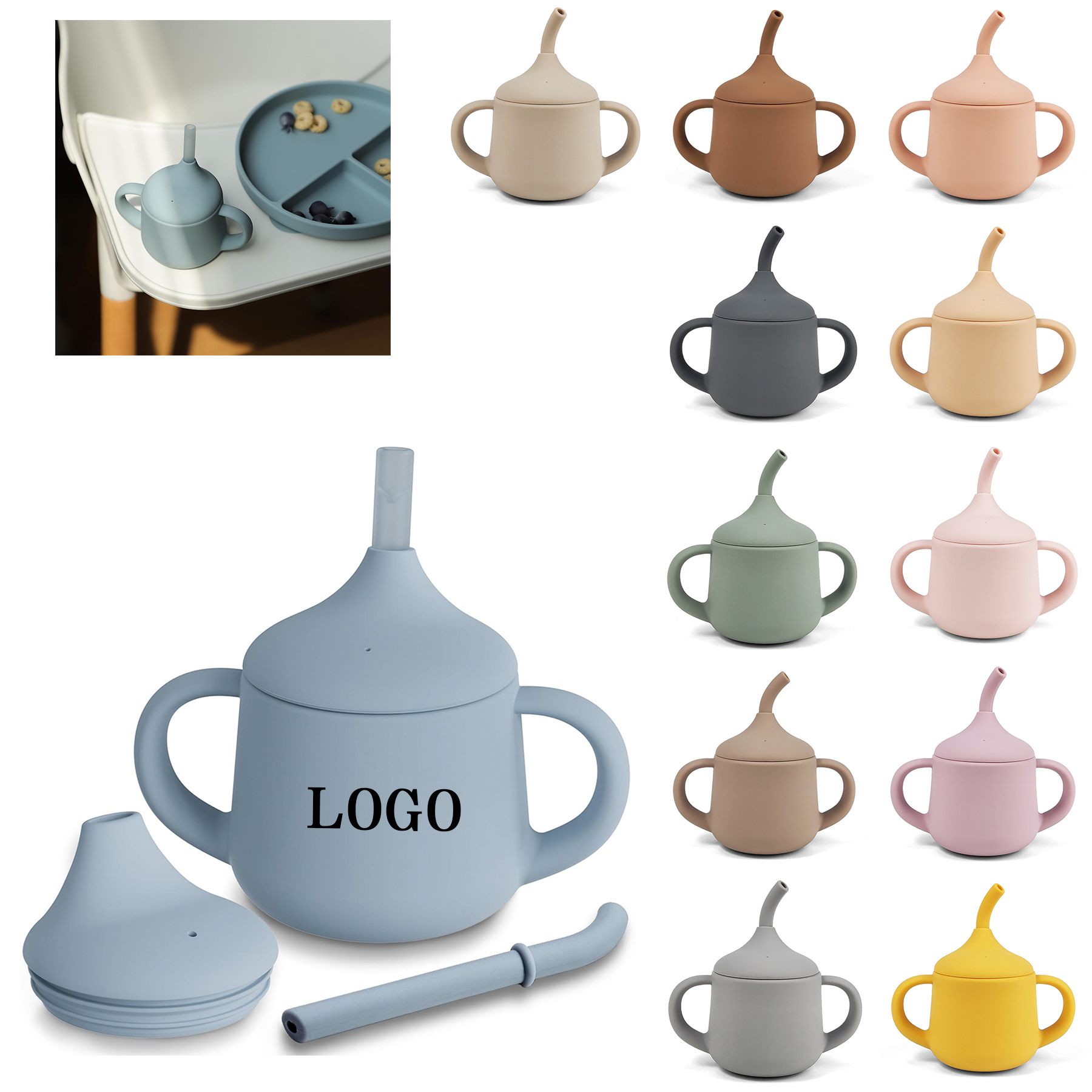 Silicone Baby Sippy Cup 8
