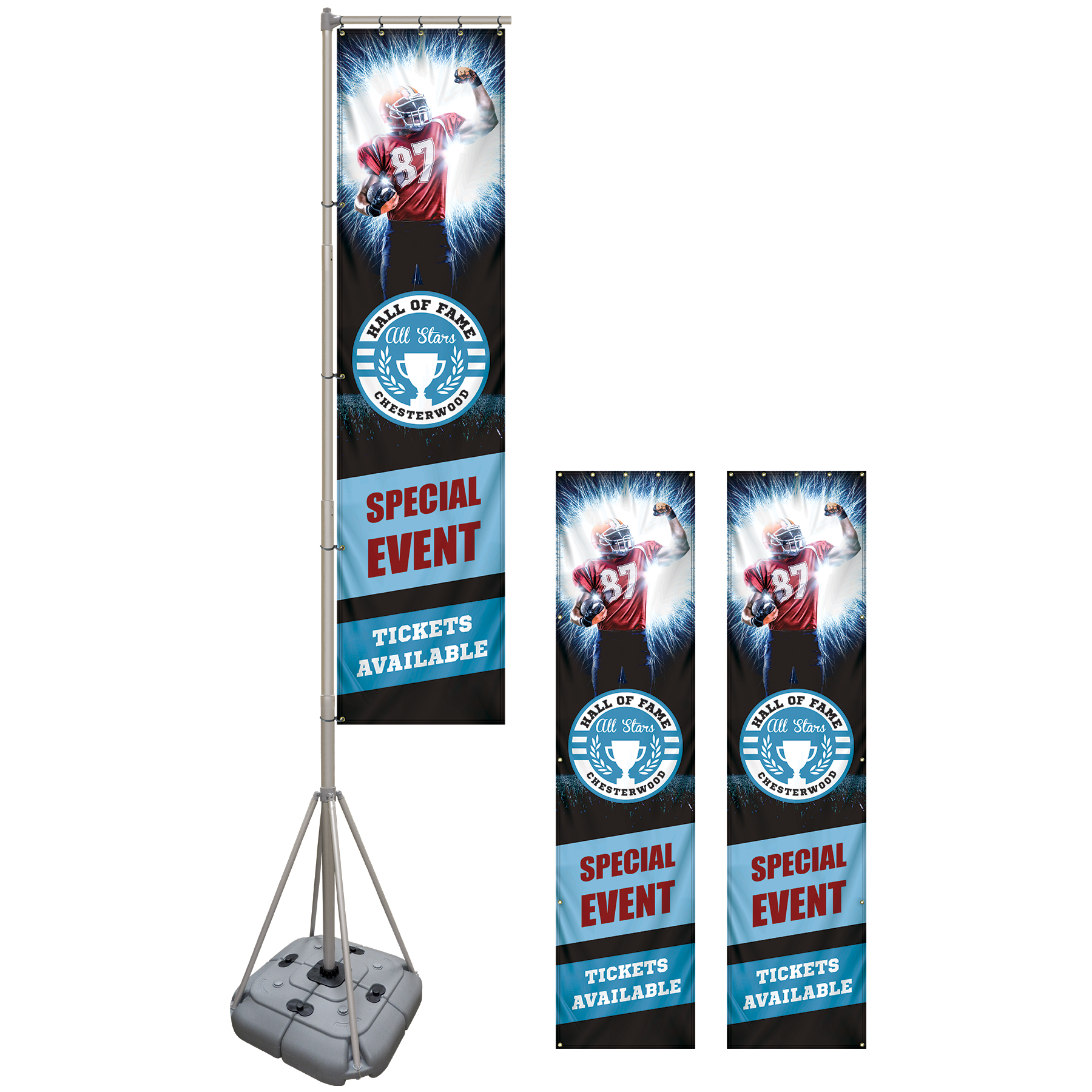 13' Giant Flagpole Kit Double Sided 14