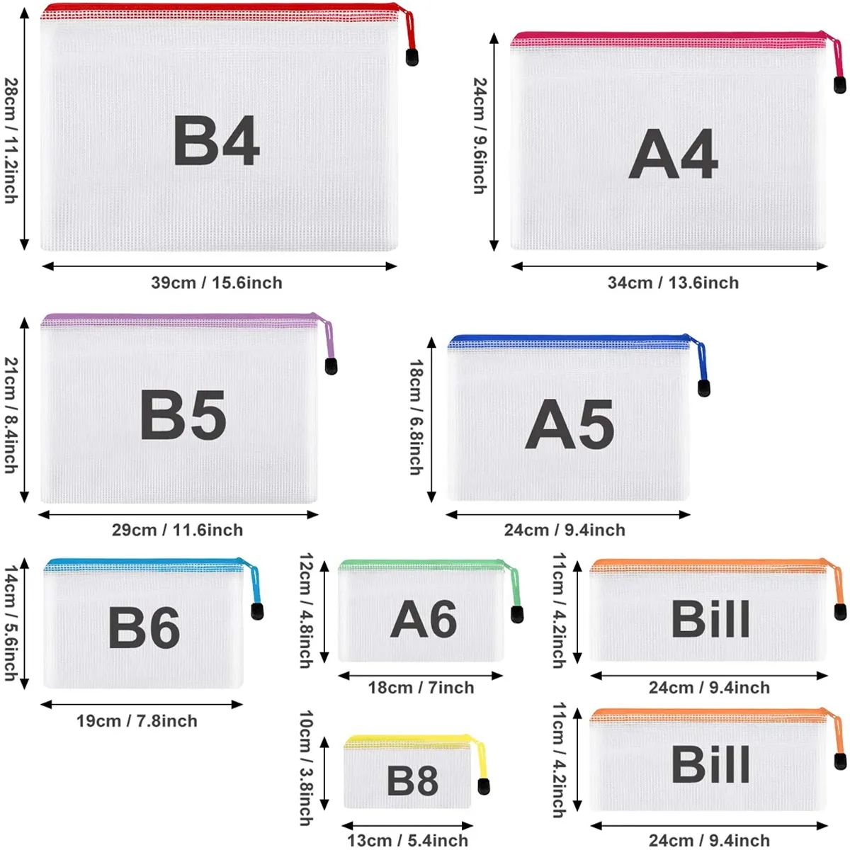 A4 Waterproof Zipper Files Bag 7