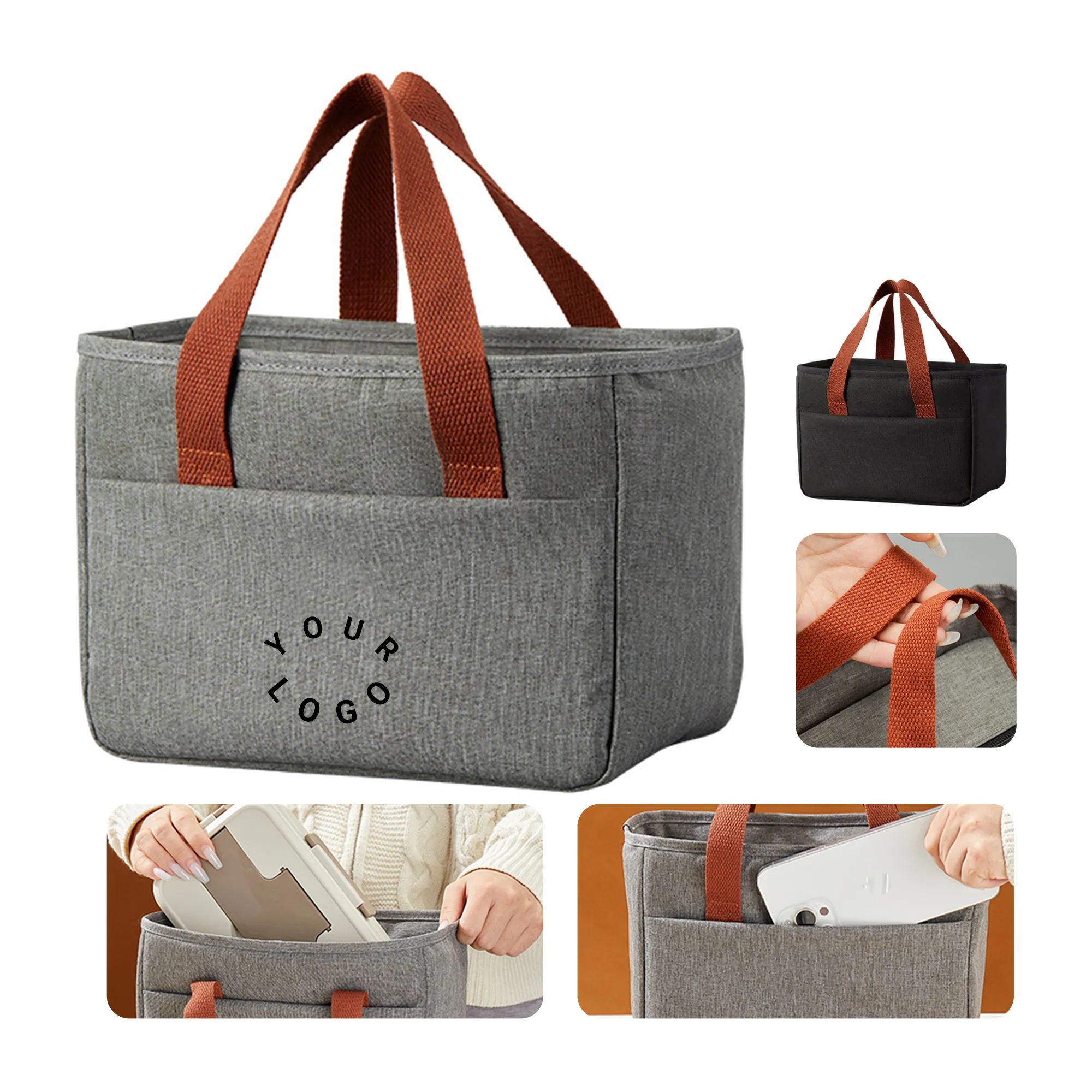 Water Resistant Insulated Food Bag with Carry Handles 3