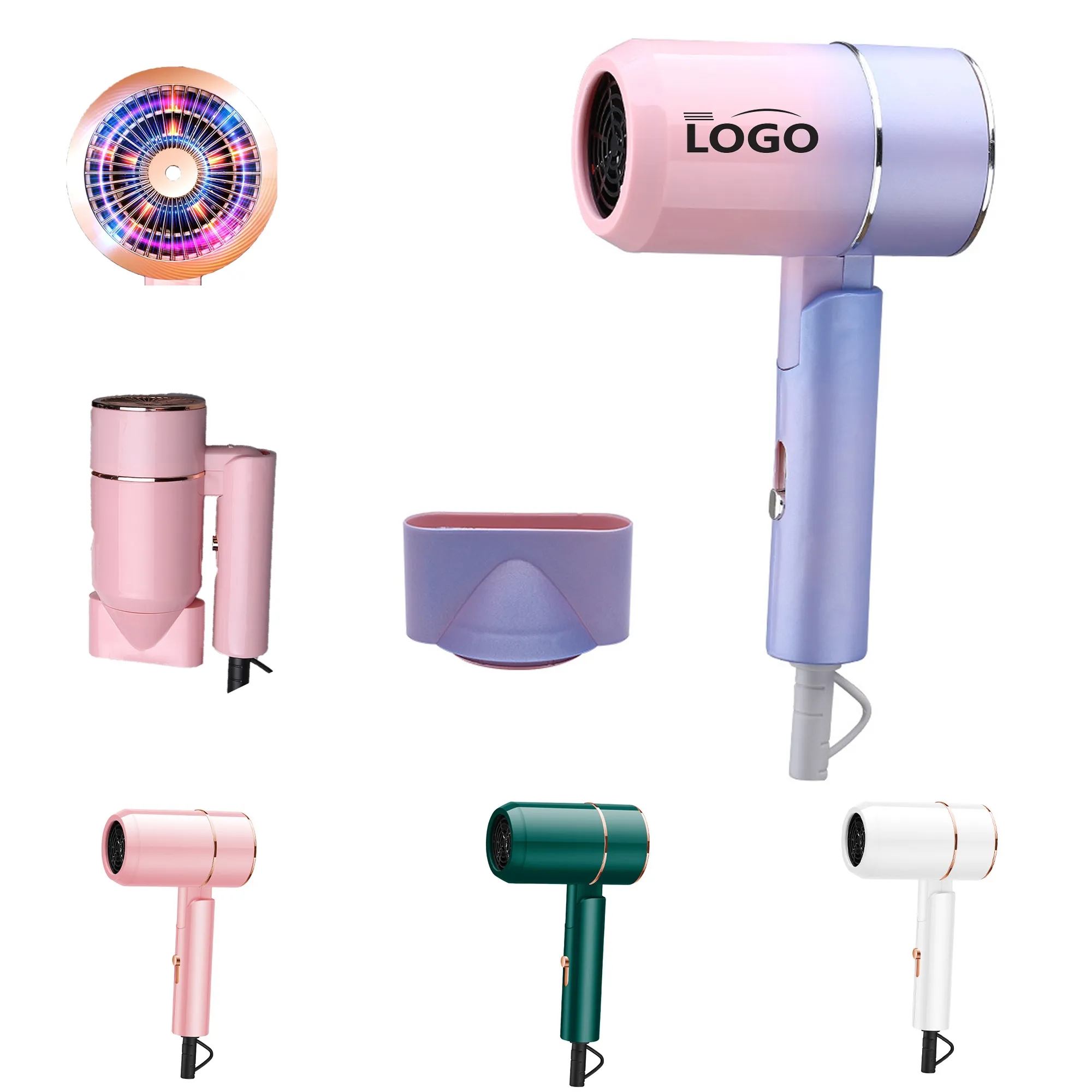 Blue Light Negative Ionic Folding Hair Dryer 2