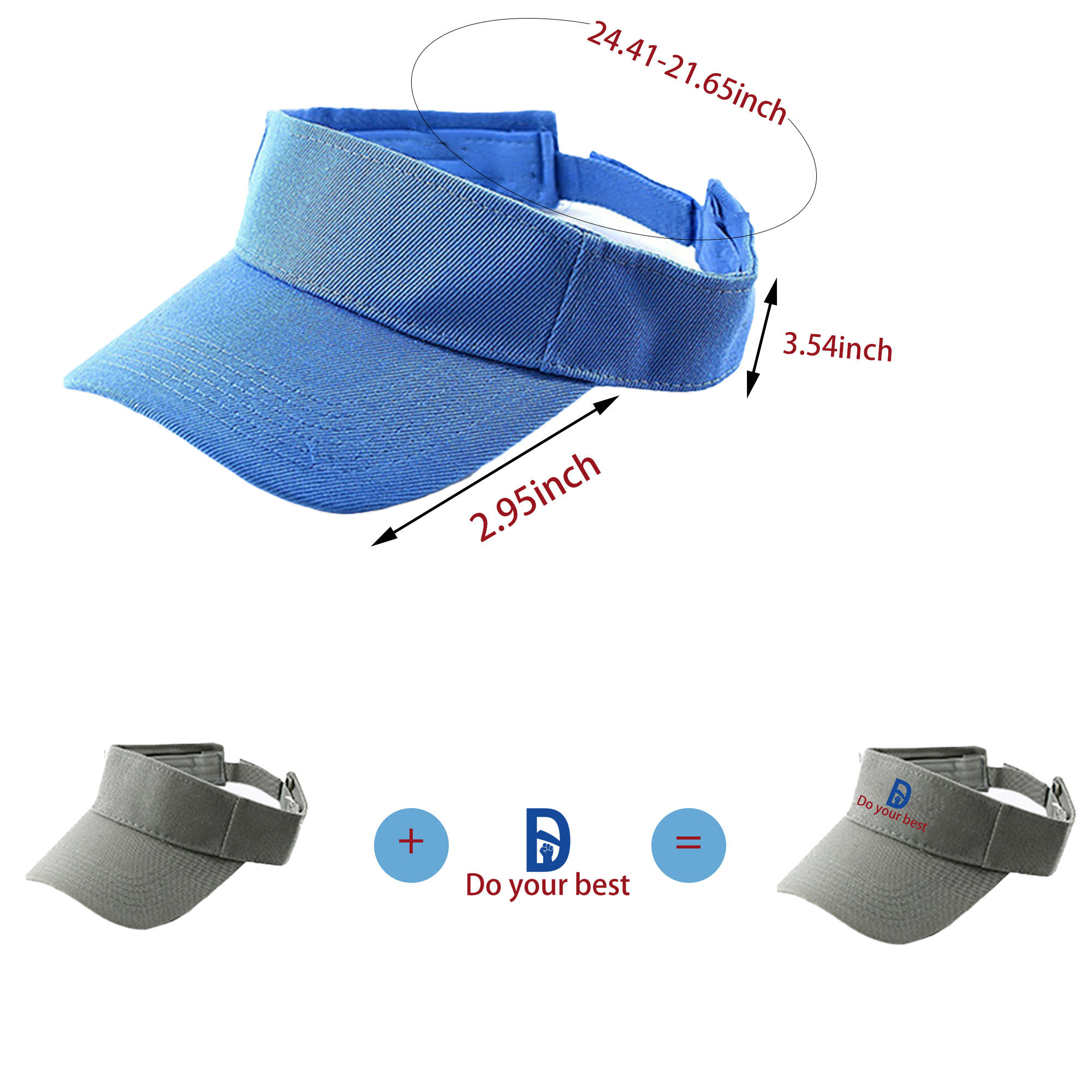Full Color Sport Sun Visor Empty Top Hat 3