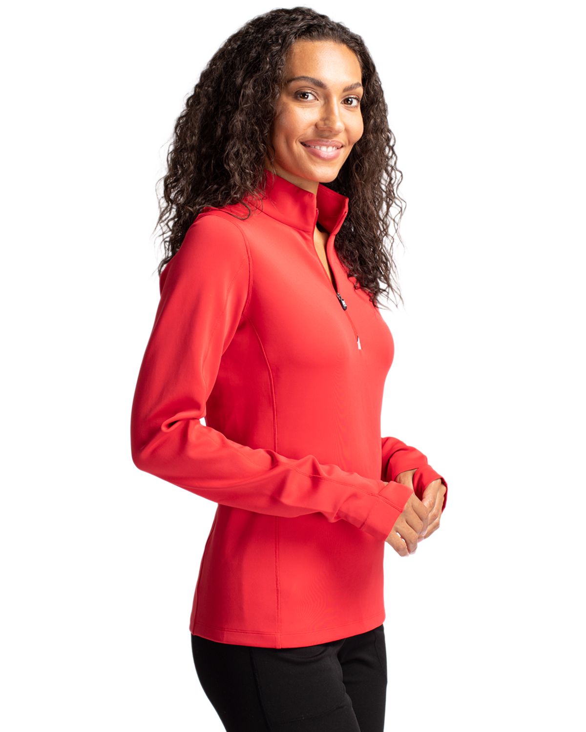 Cutter & Buck Traverse Recycled Smooth Stretch Womens Quarter Zip Pullover 31