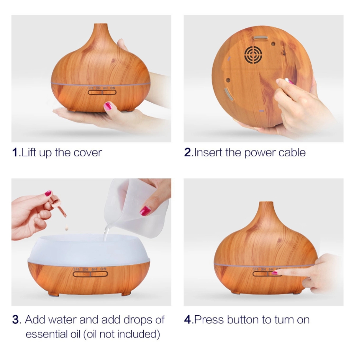 Remote Control Aroma Essential Oil Diffuser Humidifier 5