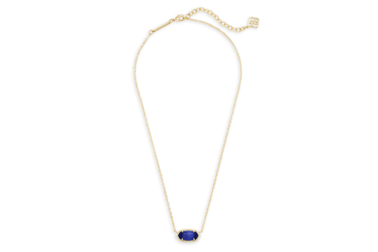 Kendra Scott Elisa Gold Pendant Necklace in Cobalt Cats Eye 1
