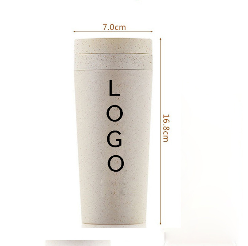 Wheat Straw Mug Double Layer Thermos Cup 1