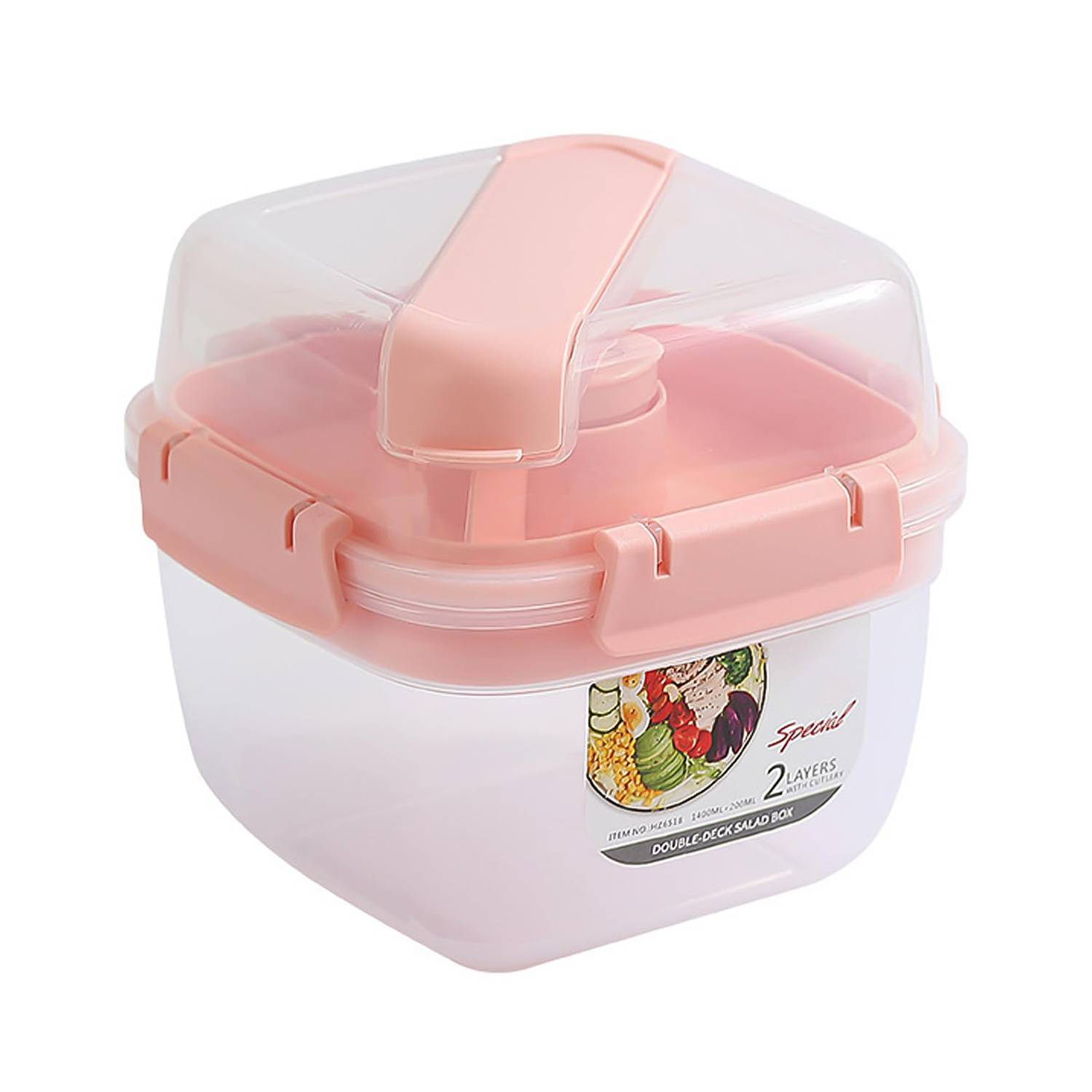 Double-Layer Sealed Bento Box w/ Utensils 8