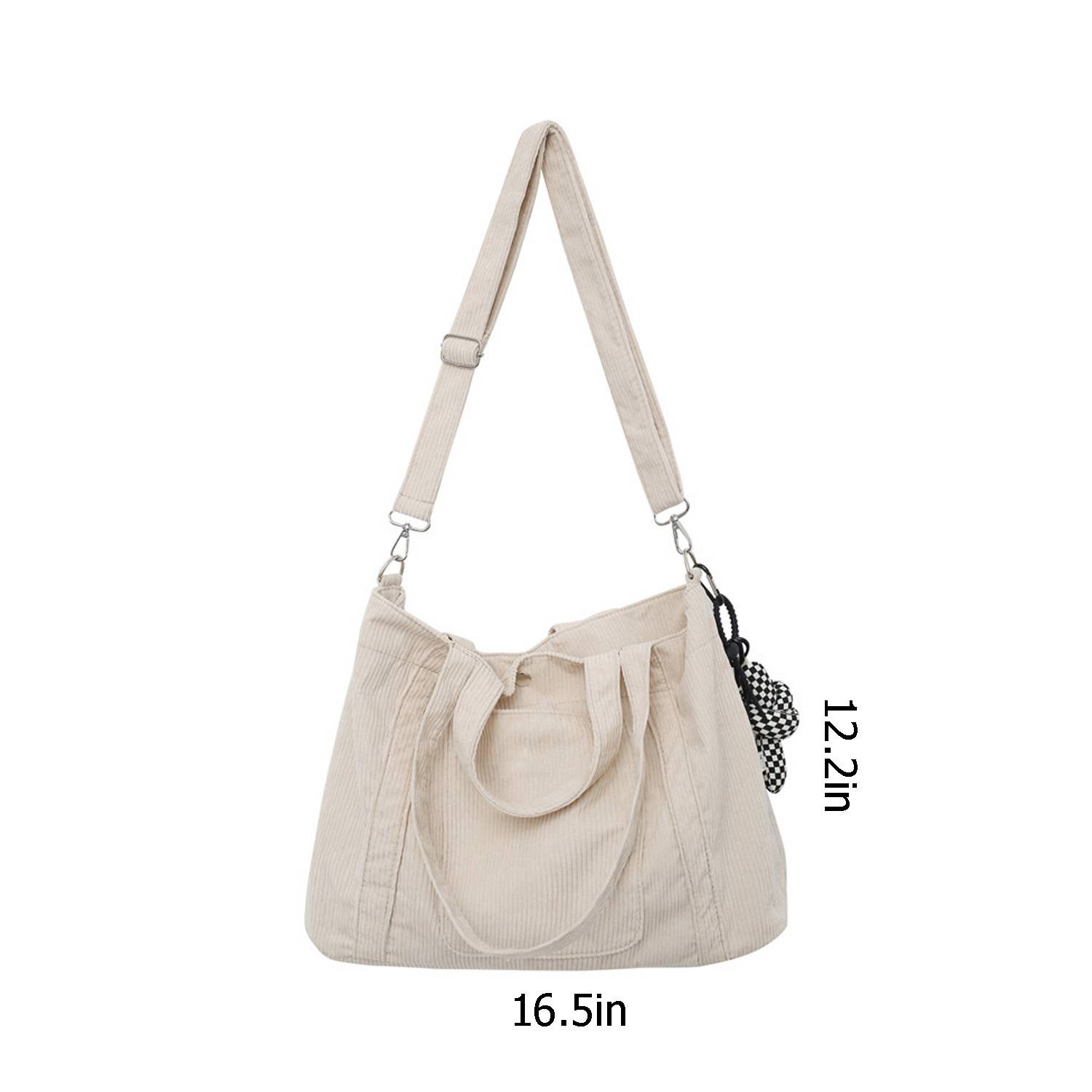 Corduroy Tote Crossbody Bag 3