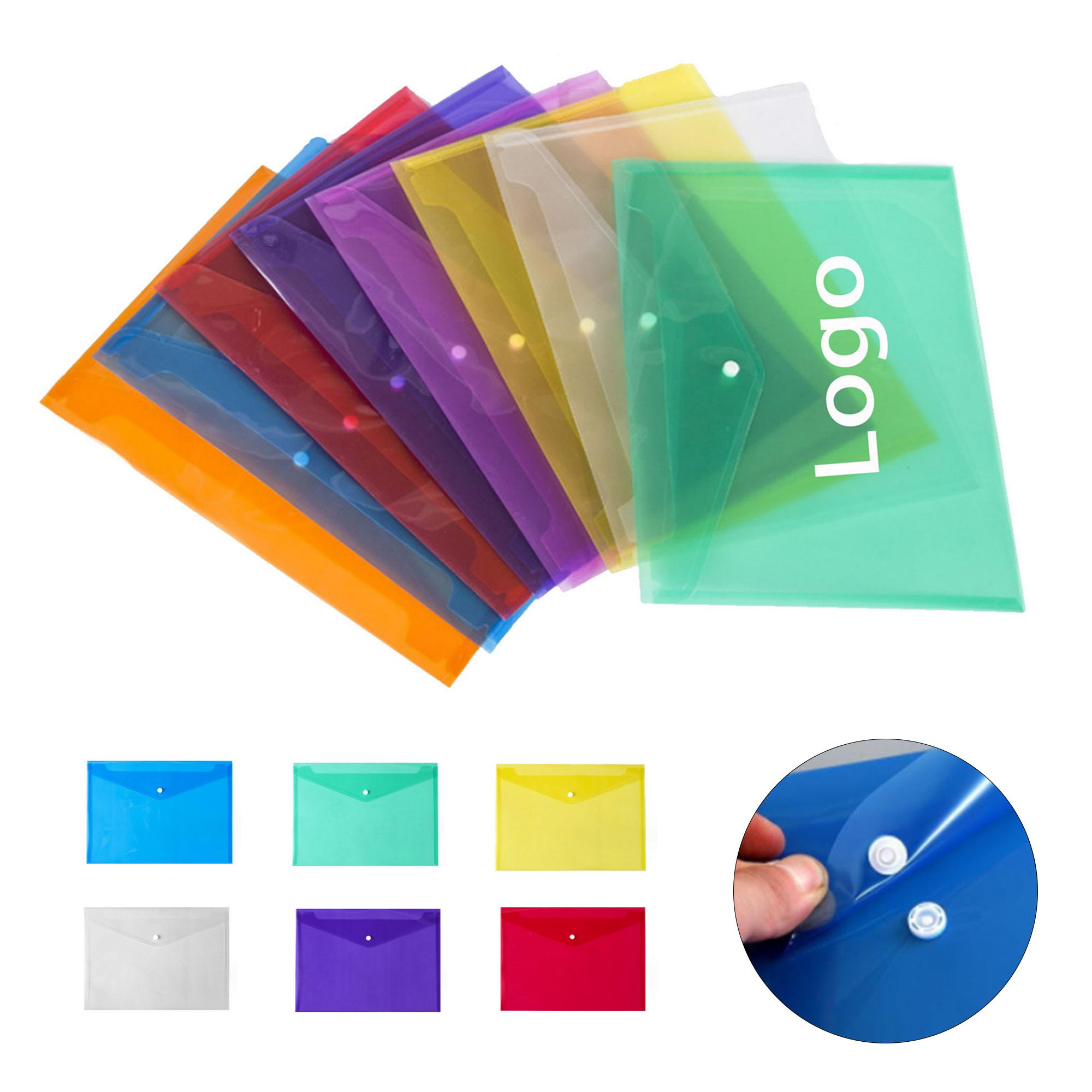 Transparent Snap Button Document Folder Polypropylene 2