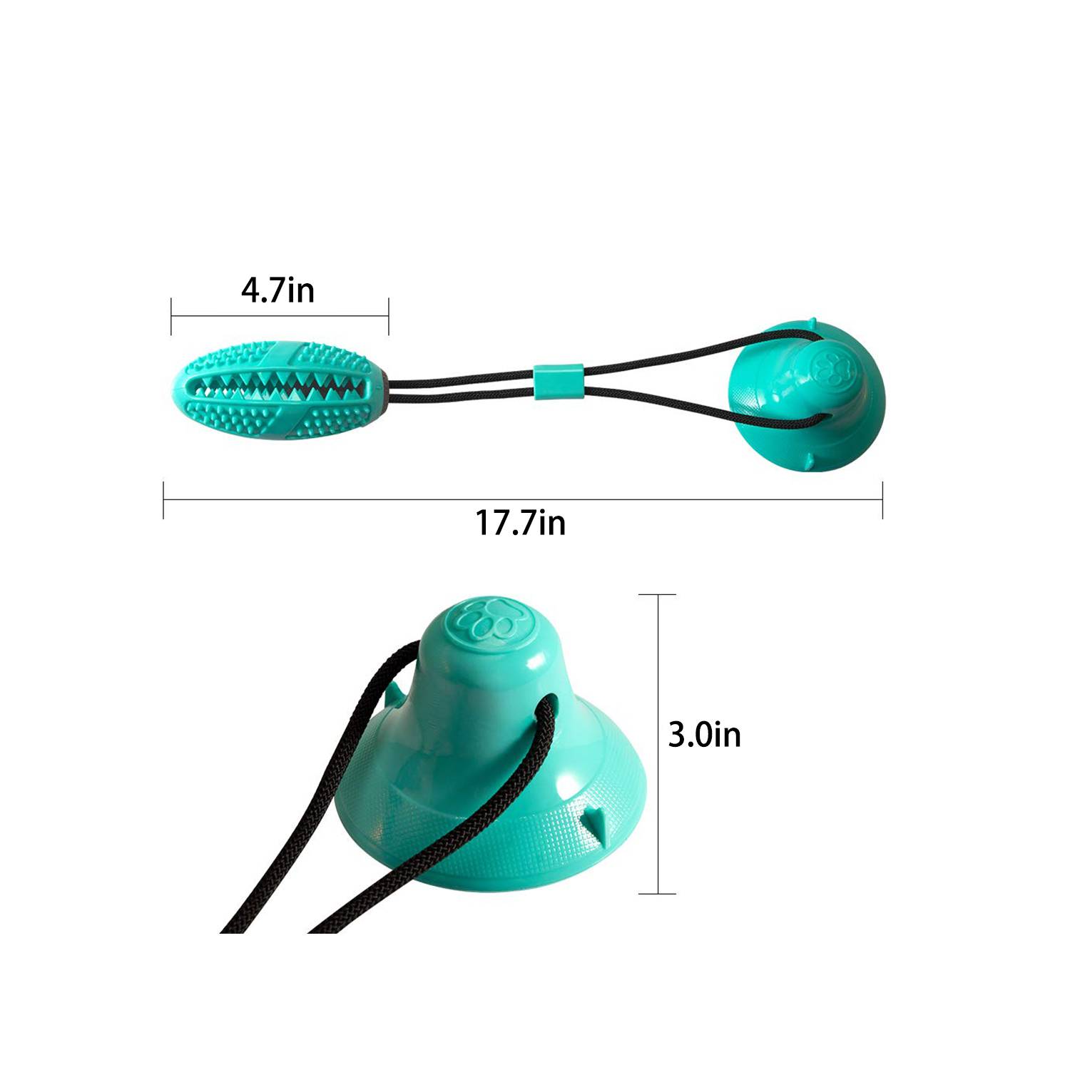 Dog Toy Rubber Grinding Ball with Suction Cup 4