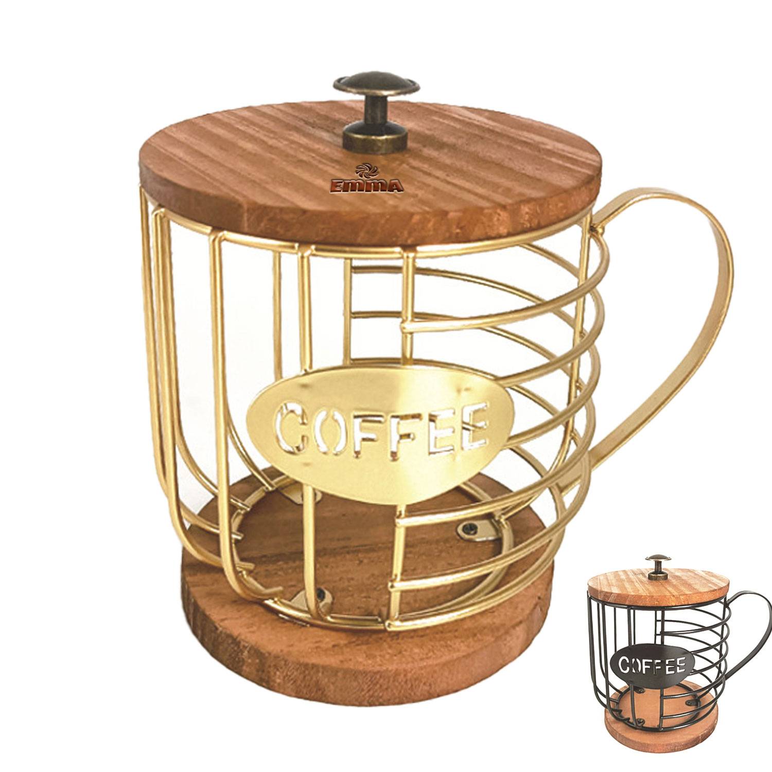 Coffee Pod Holder W/ Wooden Lid 3