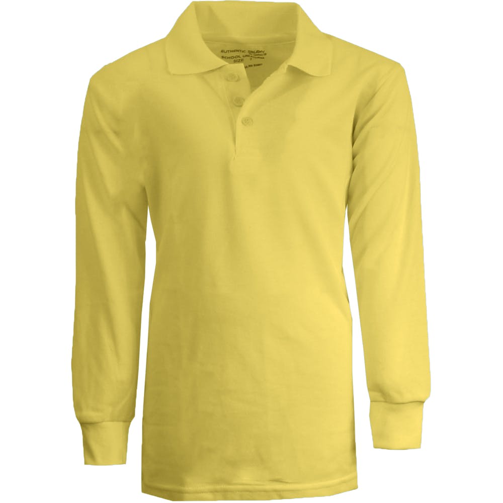 Boys' Uniform Polo Shirts - Sizes 16 - 20 Yellow Long Sleeve 2