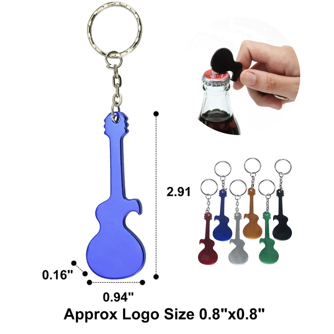 Guitar Shaped Bottle Opener with Key Chain 2