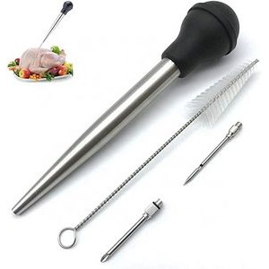4Pcs Stainless Steel Turkey Baster Syringe Injector 1