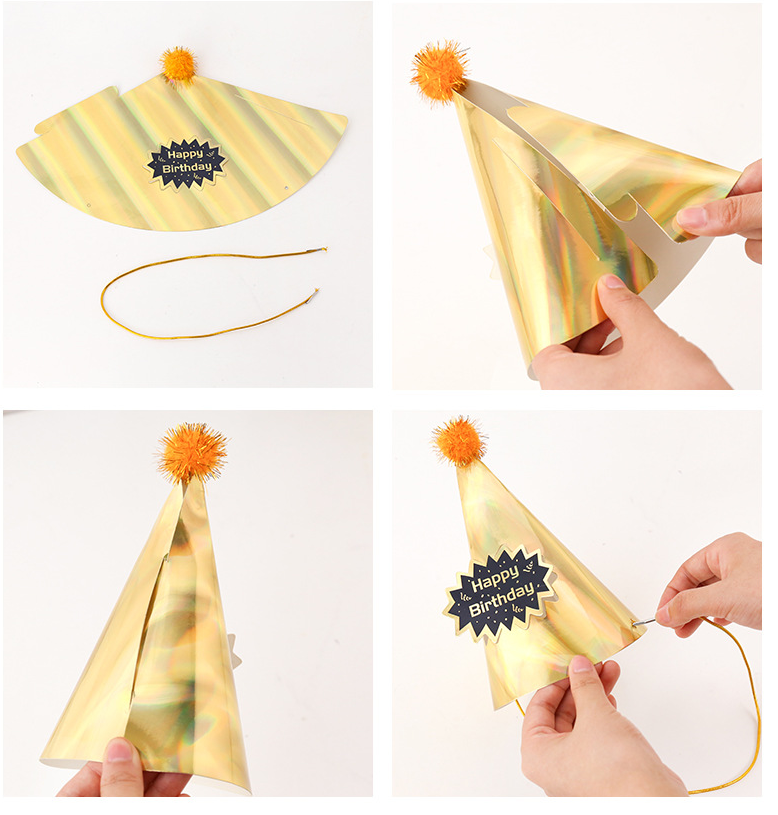 Birthday Party Kids Game Hat & Cake Celebration Decoration 6