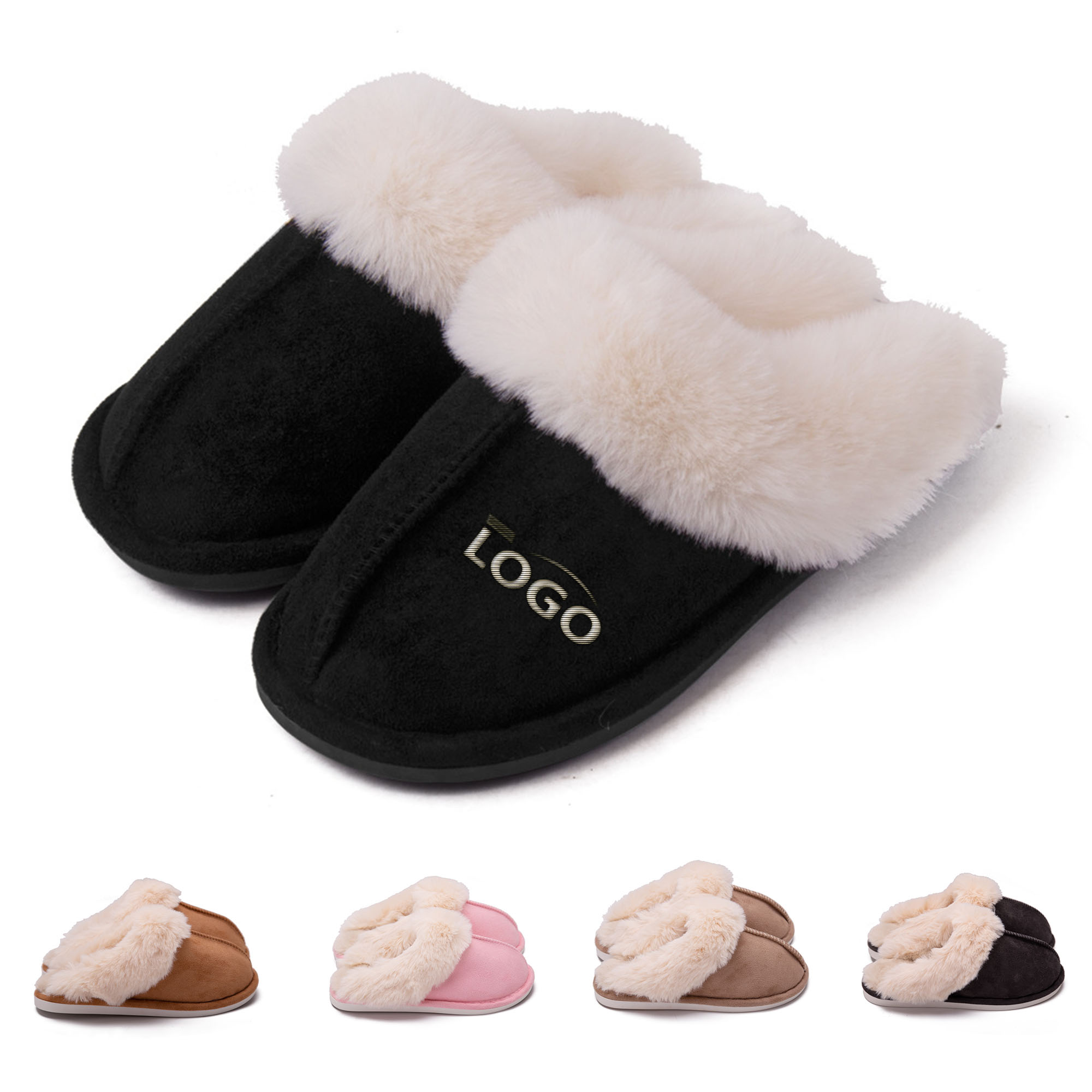 Personalized Plush Slippers with Embroidery 3