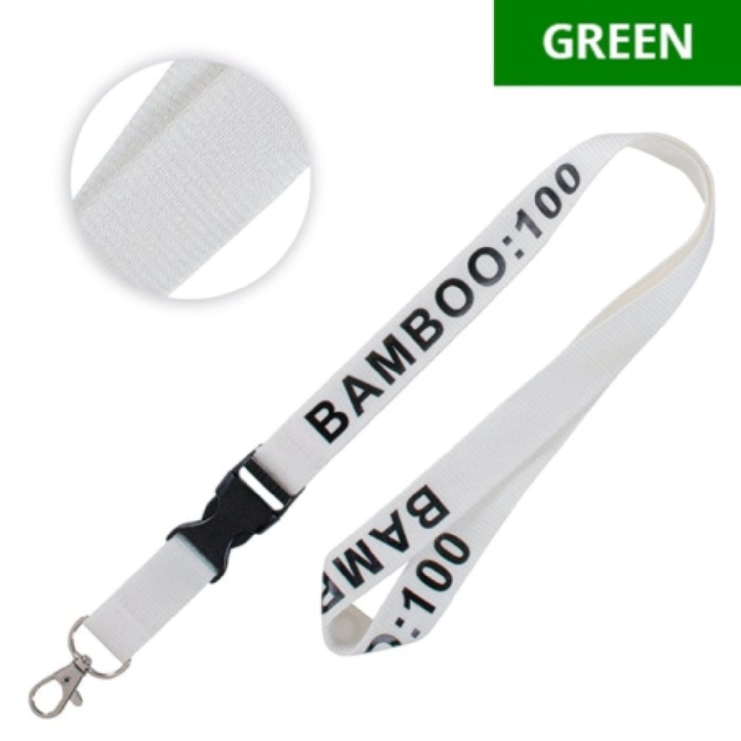 Custom Biodegradable Bamboo Eco-friendly Lanyard w/ Buckle Release 4