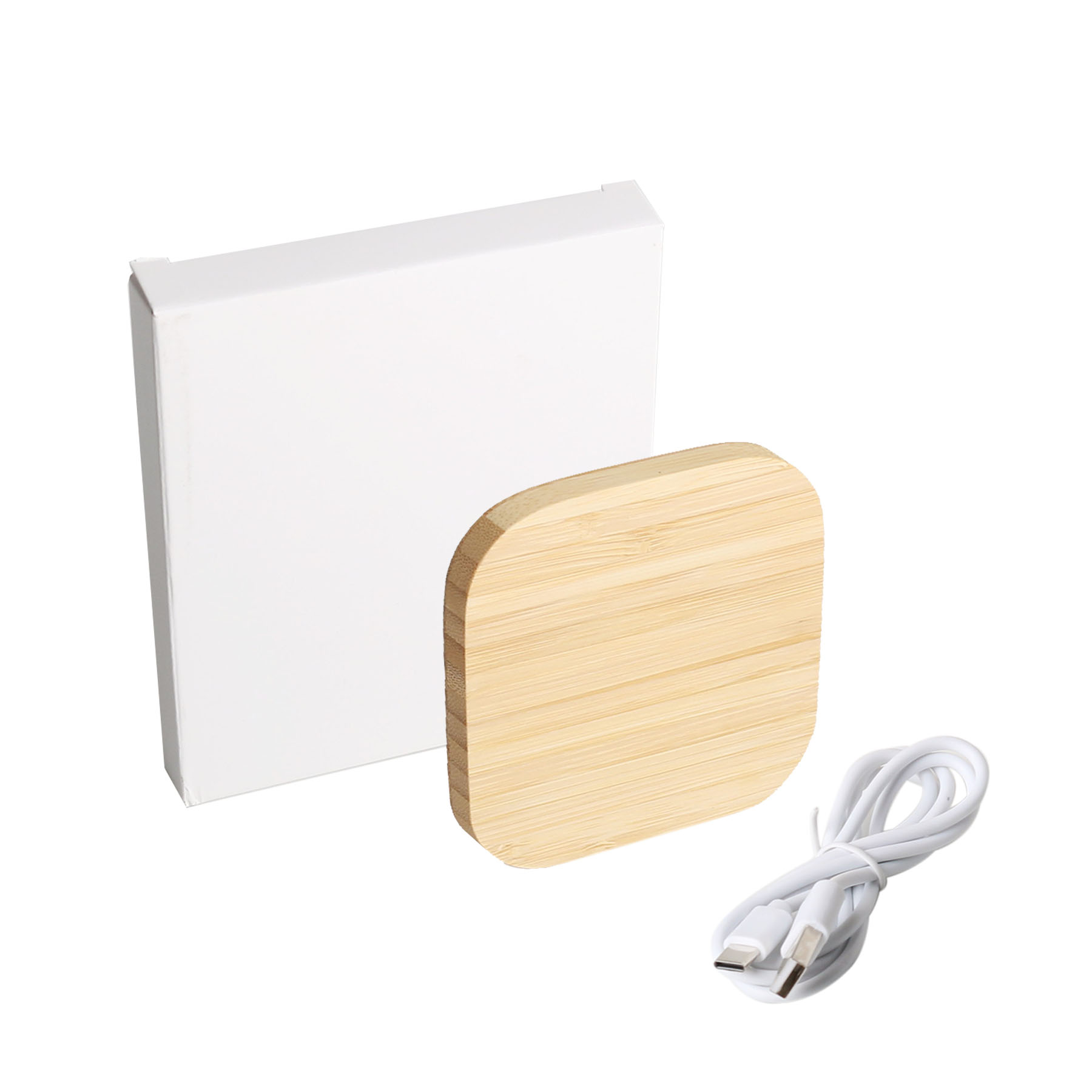 Square Eco-Friendly Bamboo Wireless Charger 2
