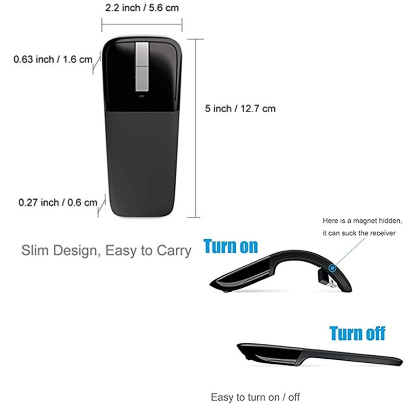 2.4Ghz Foldable Wireless Computer Mouse 3