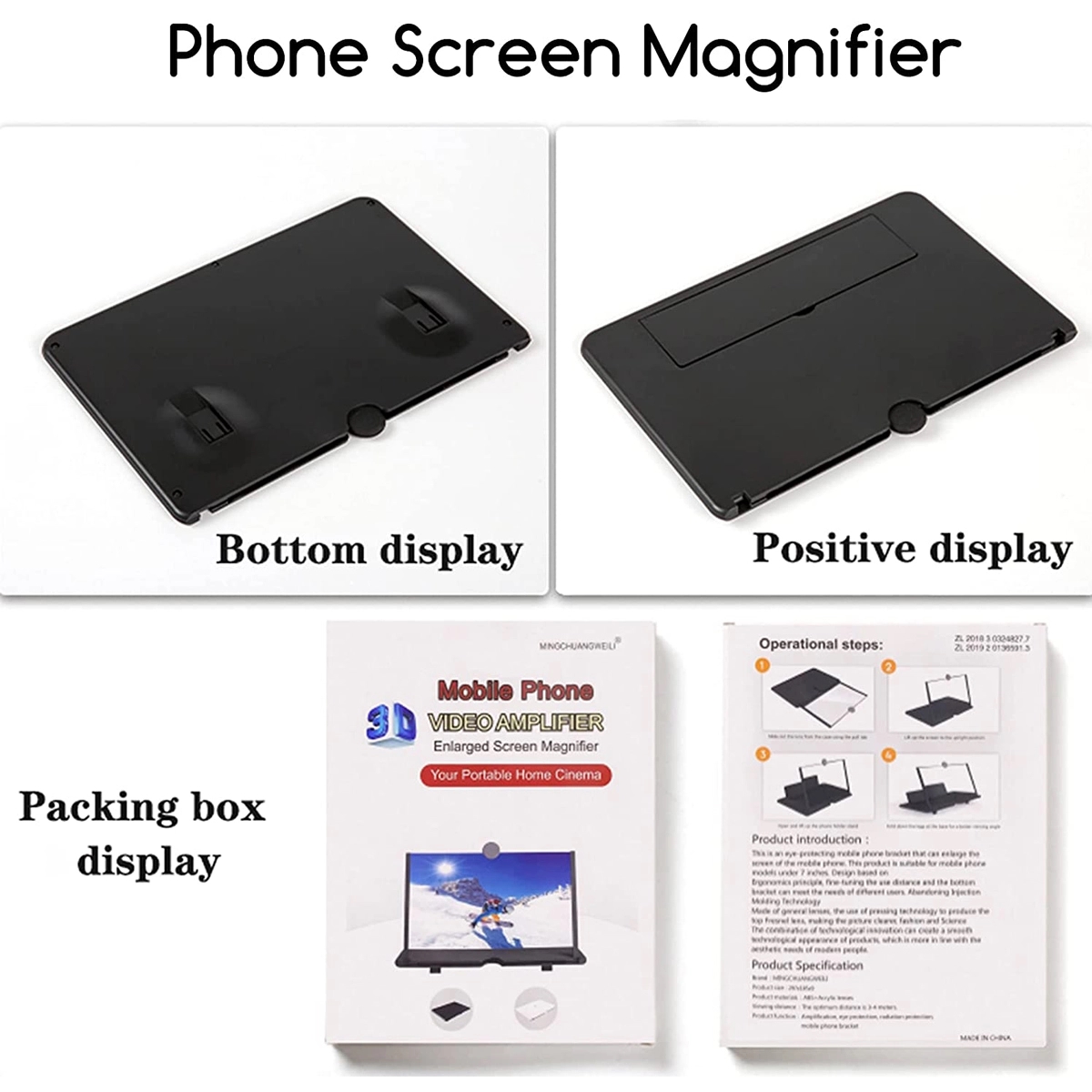 Screen Magnifier Stand 14 Inch 3D Foldable Amplifier 5