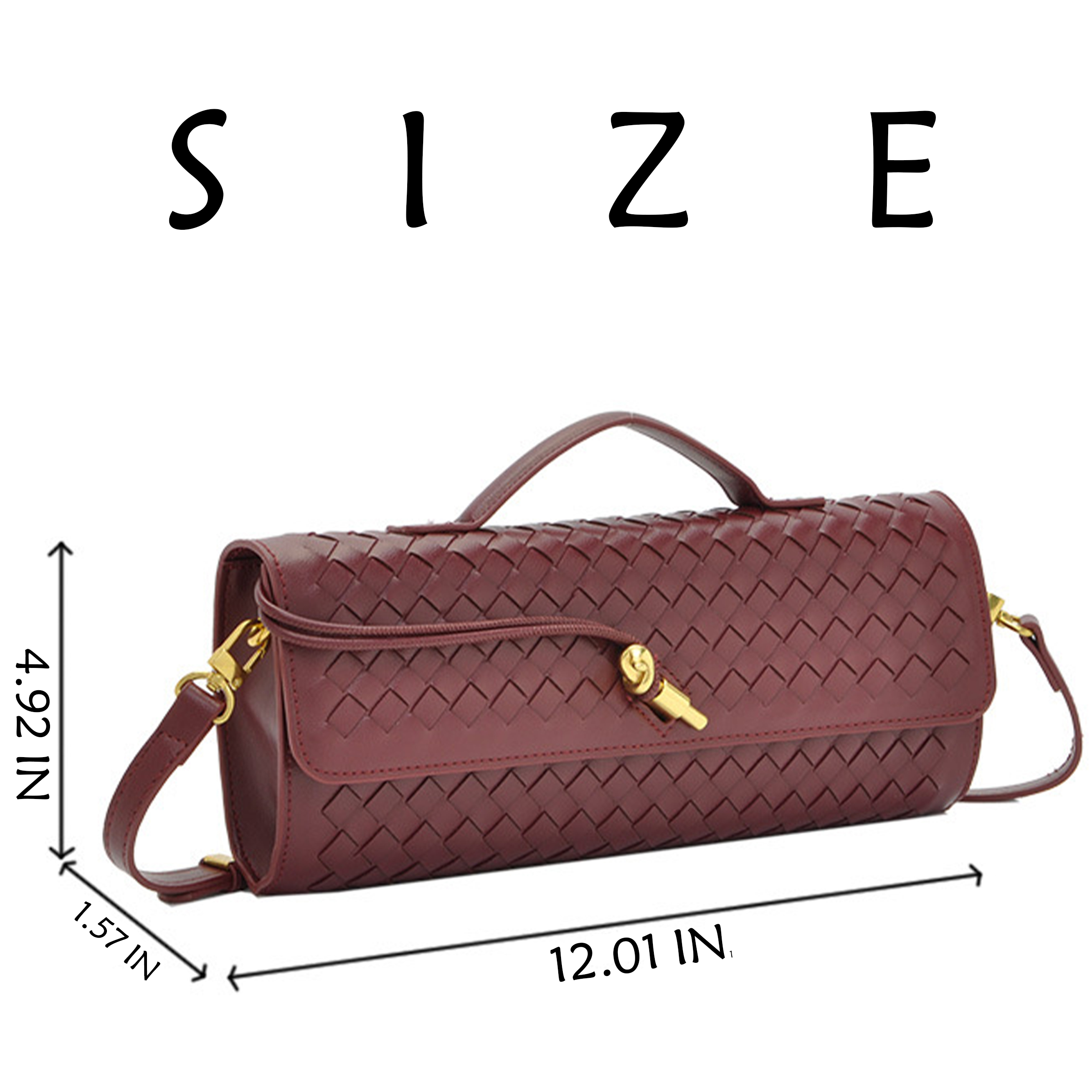 Pu Fashion Woven Hand-Held Diagonal Cross Bag 4