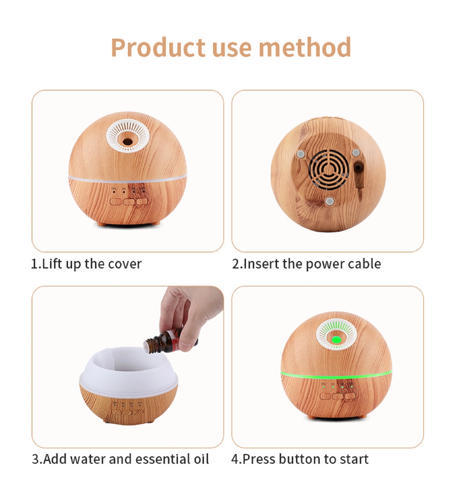 LED Night Light Ultrasonic Cold Mist Humidifier 5