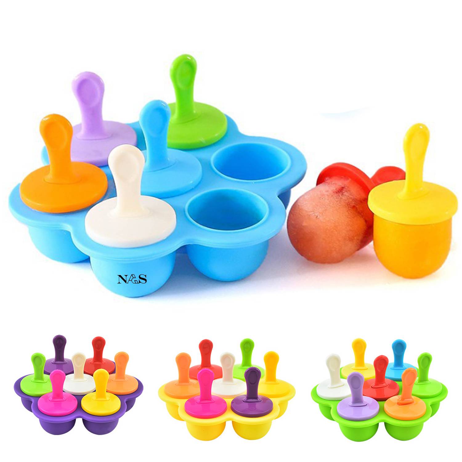 7 Holes Silicone Popsicle Molds 6