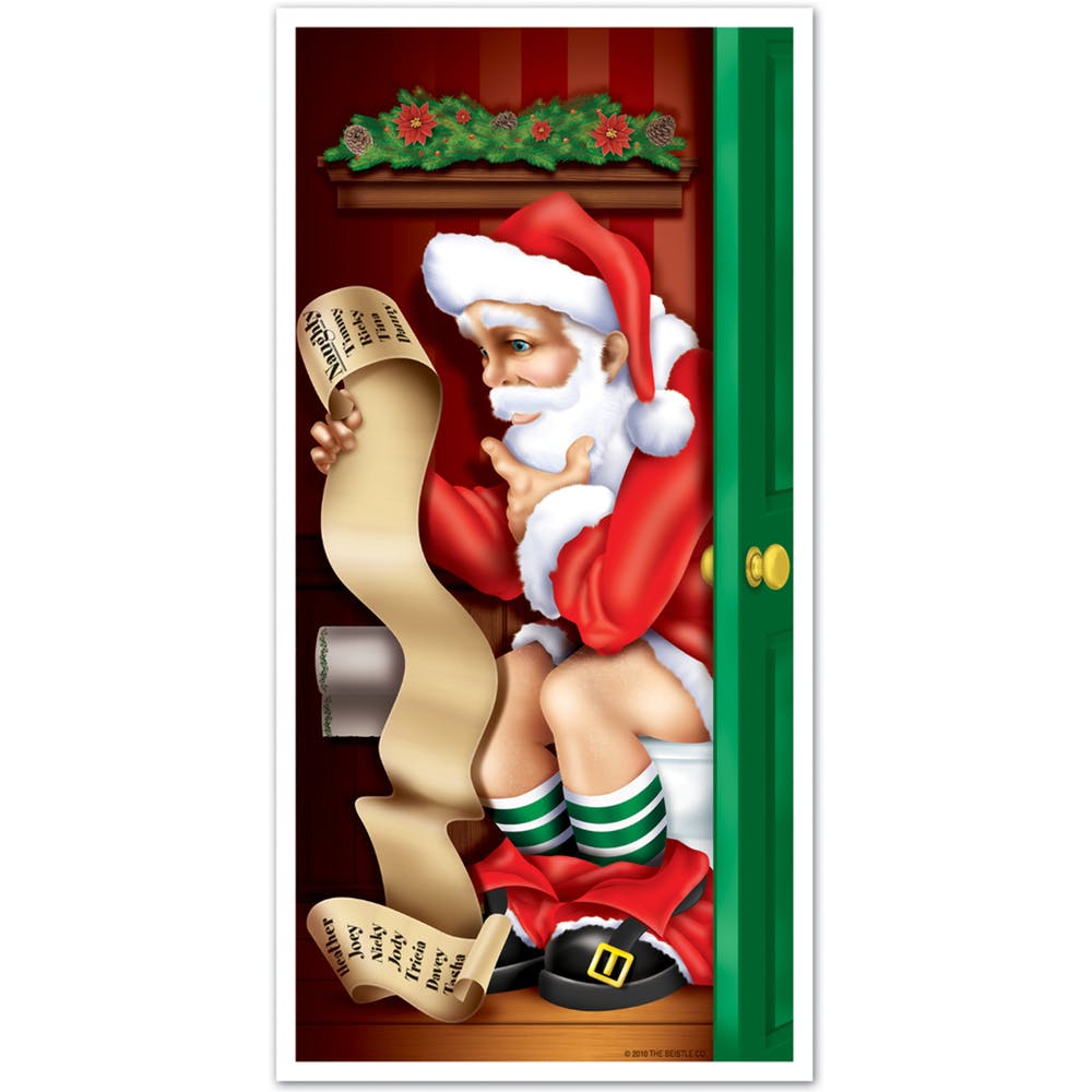 Santa Restroom Door Covers - 30" x 5' 1