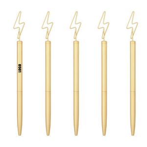Lightning Shaped Paper Clip Twist Metal Pen 5