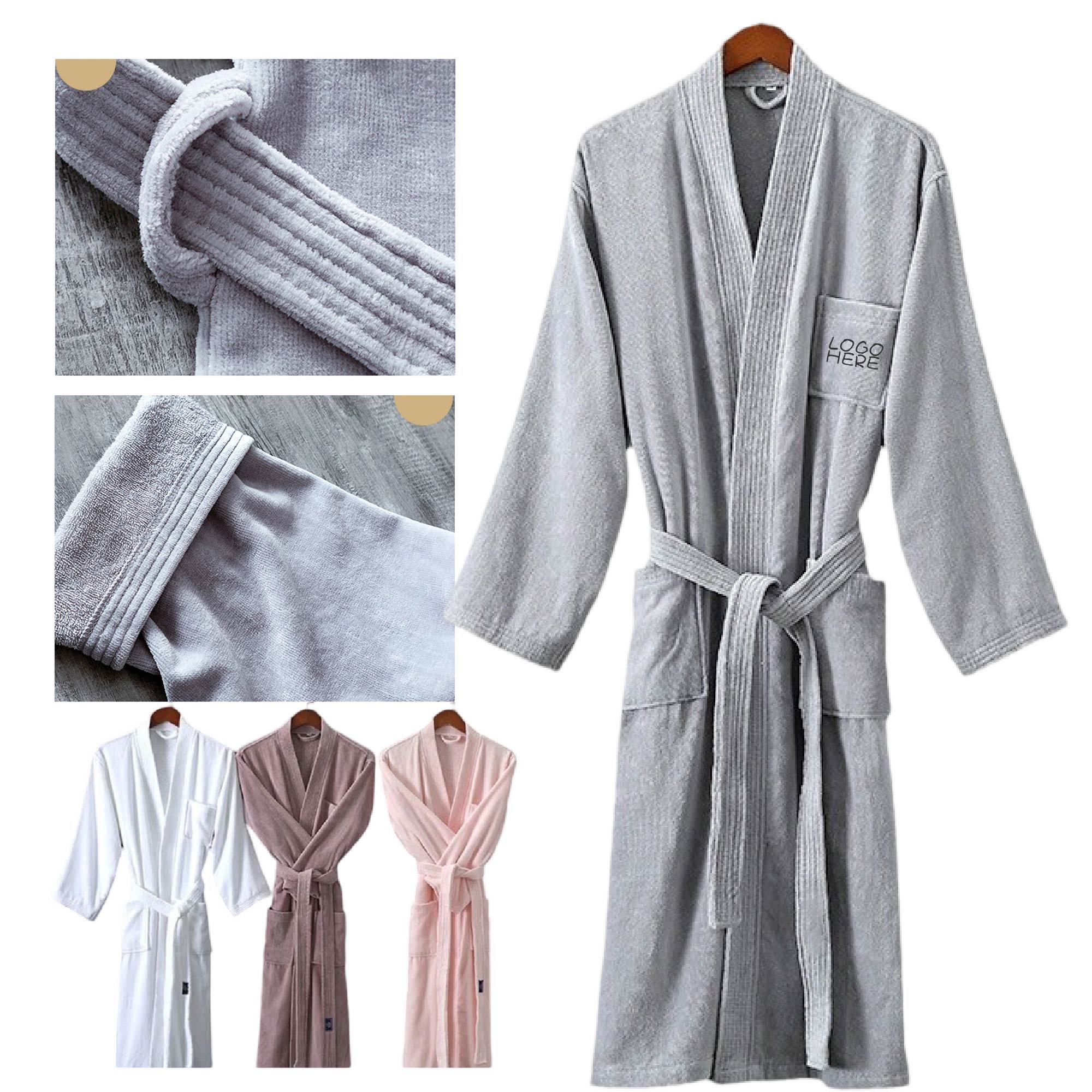 Cotton Waffle Bathrobe 1