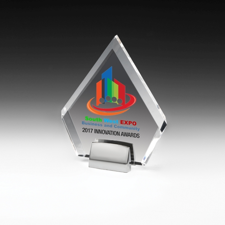 Diamond Award w/Chrome Base (6" x 7" x 3/4") - 4 Color Process 2