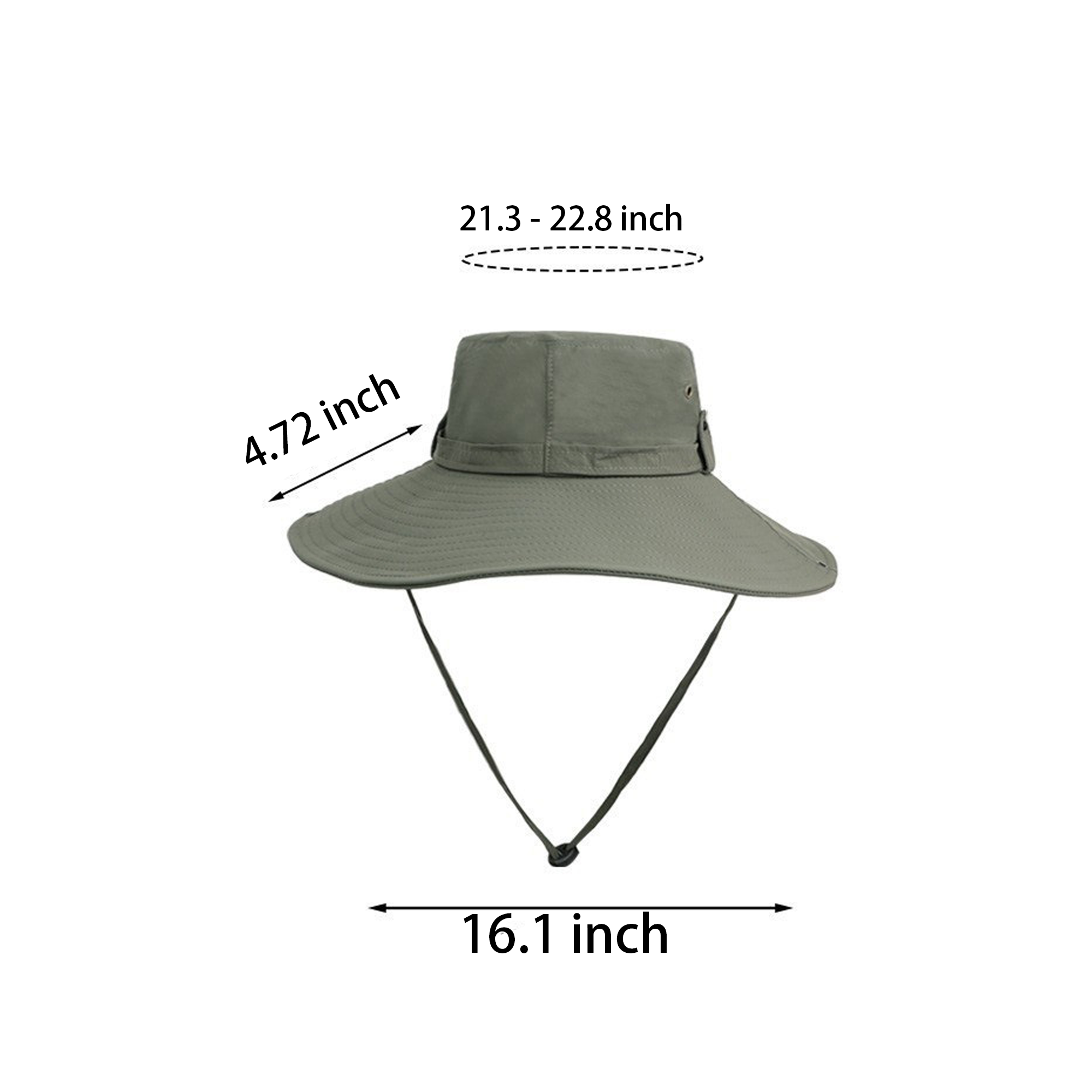 Outdoor Quick-Dry Bucket Hat - Nylon, 12cm Brim, Adjustable Fit 2