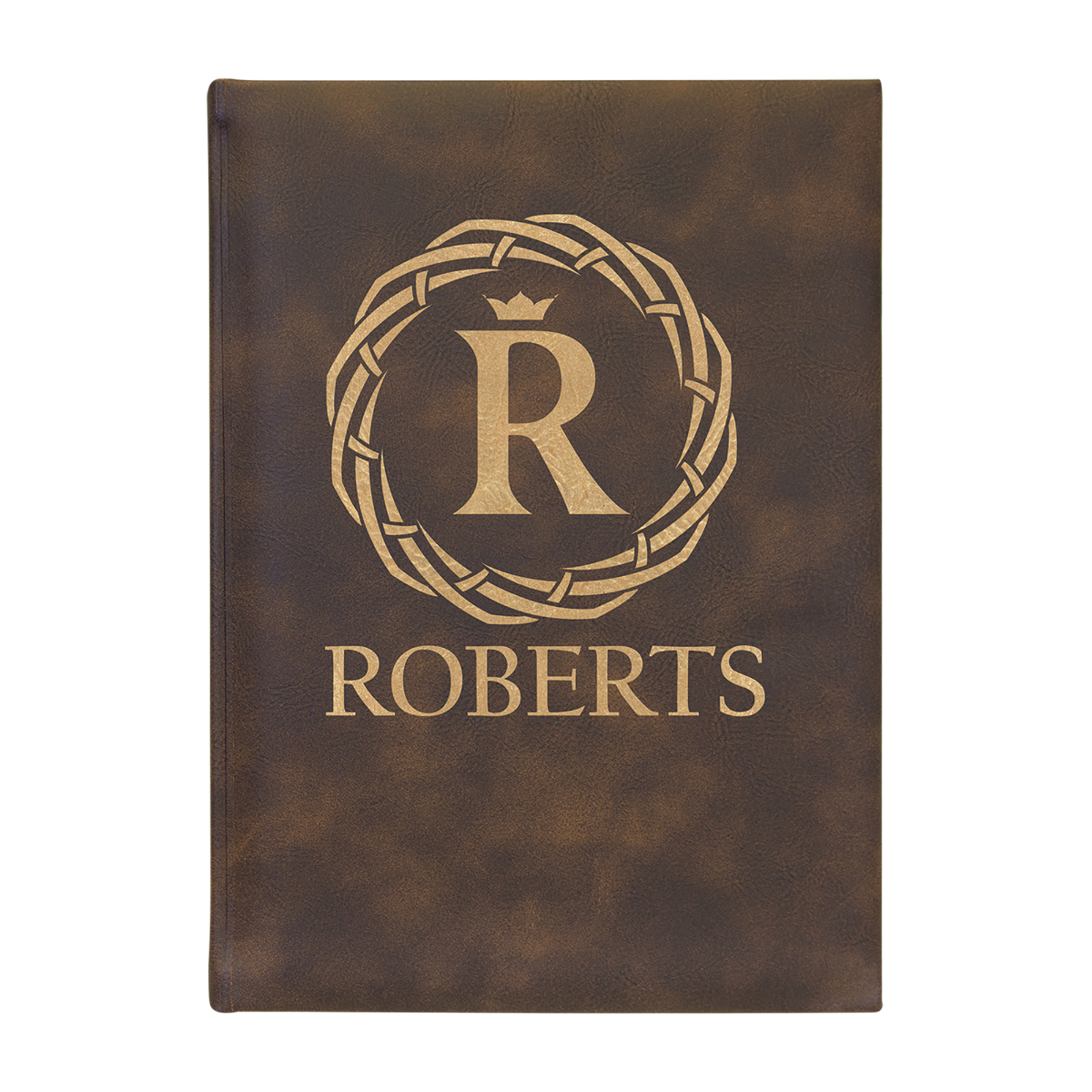 7" x 9" Rustic/Gold Leatherette Journal 1
