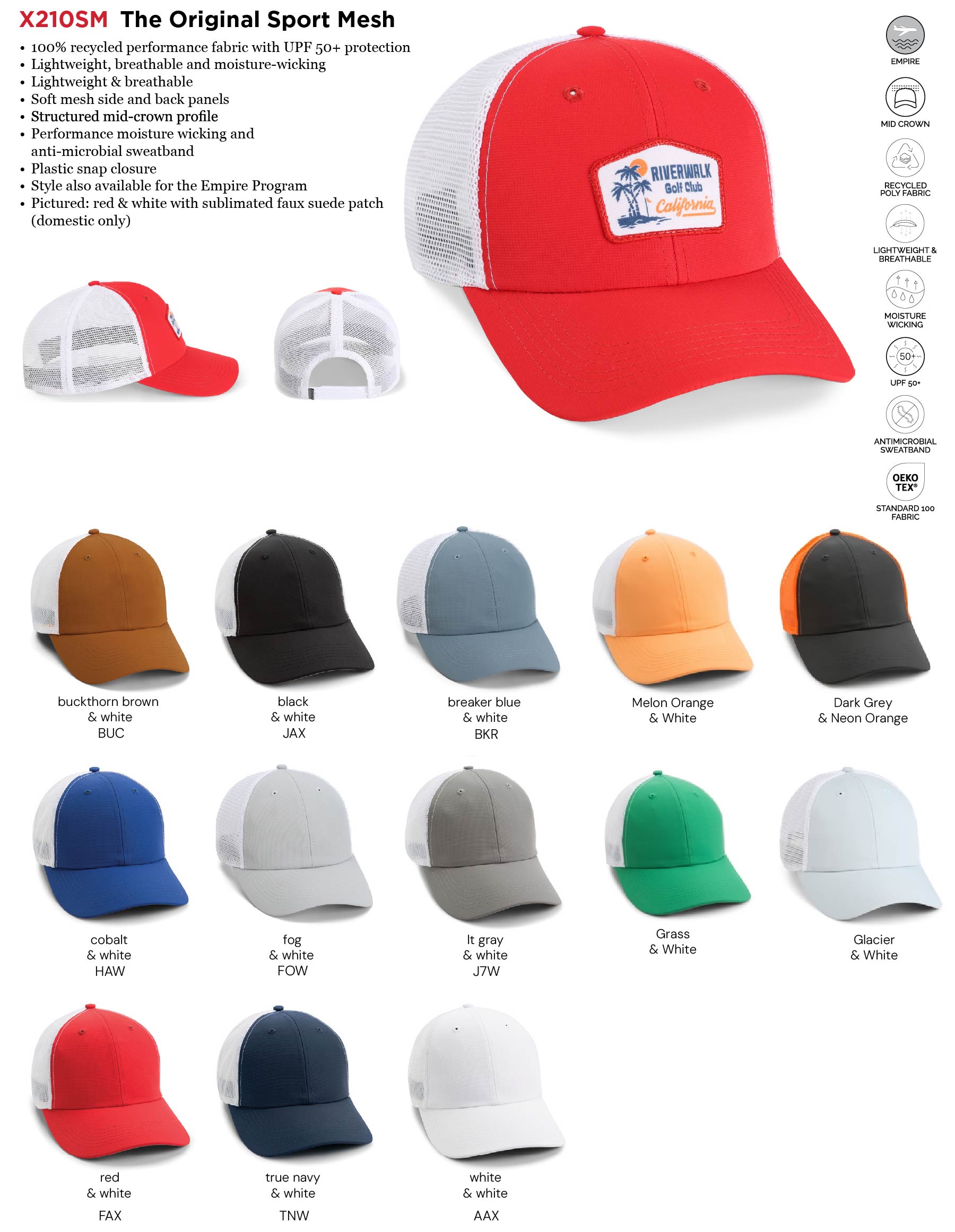 Imperial X210SM 6-Panel The Structured Performance Mesh Hat with Patches or Embroidery 4
