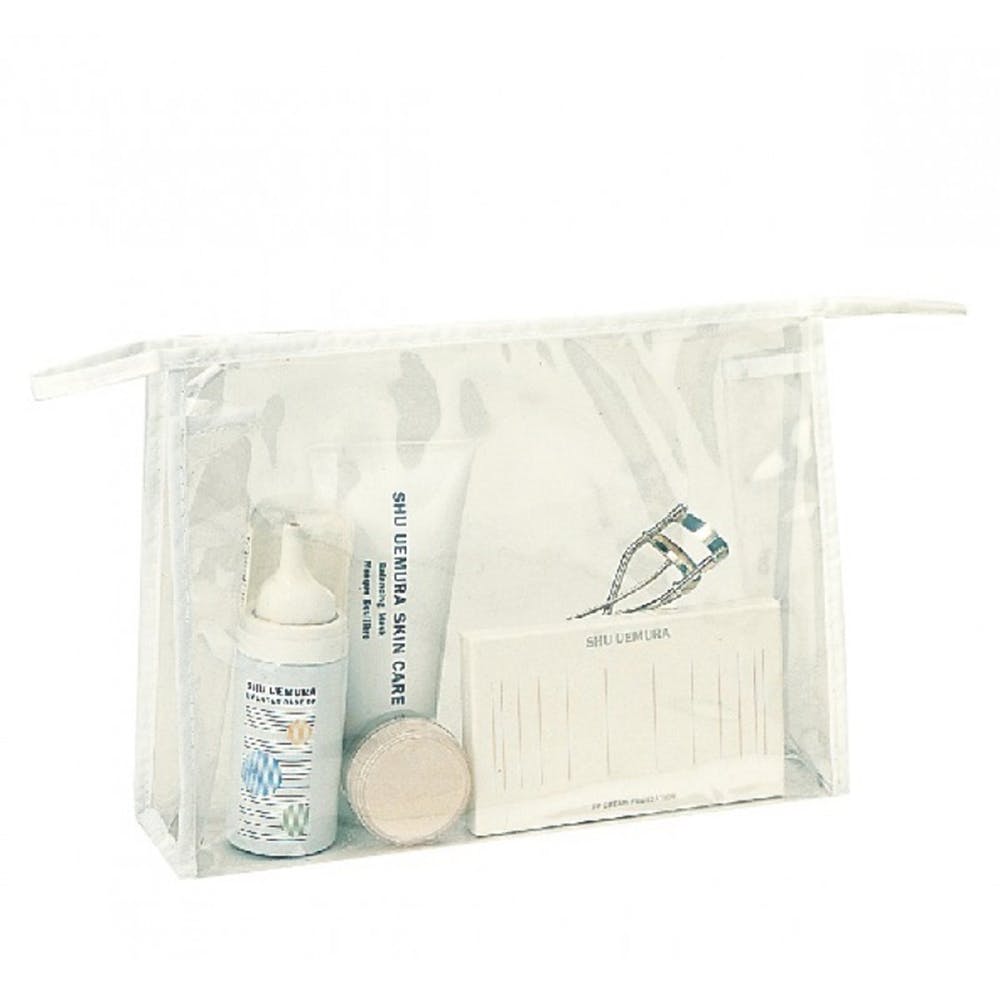 Cosmetic Vinyl Totes - Clear White Trim 2