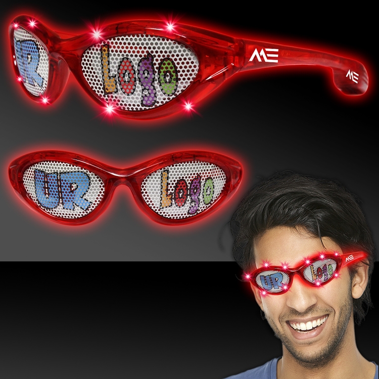 Red Custom LED Billboard Sunglasses