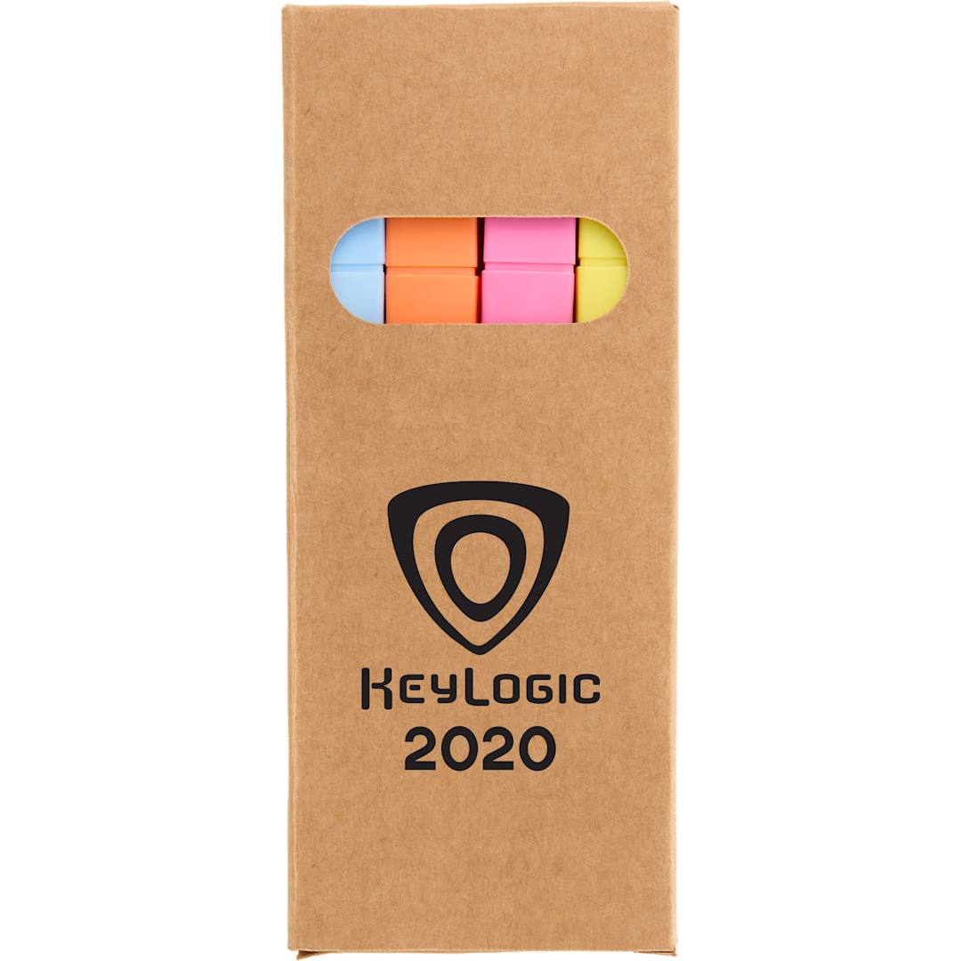 4-Piece Square Recycled Highlighter Set 12