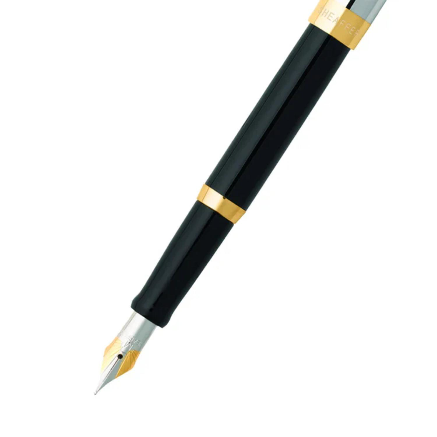 SHEAFFER® SAGARIS 9471 Gloss Black Gold Tone Trim Fountain Pen w/ Gift Box 8