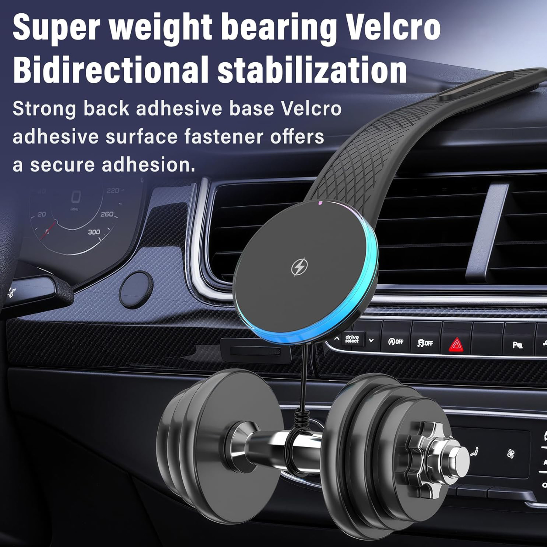 15W Magnetic Wireless Car Phone Charger Holder 3