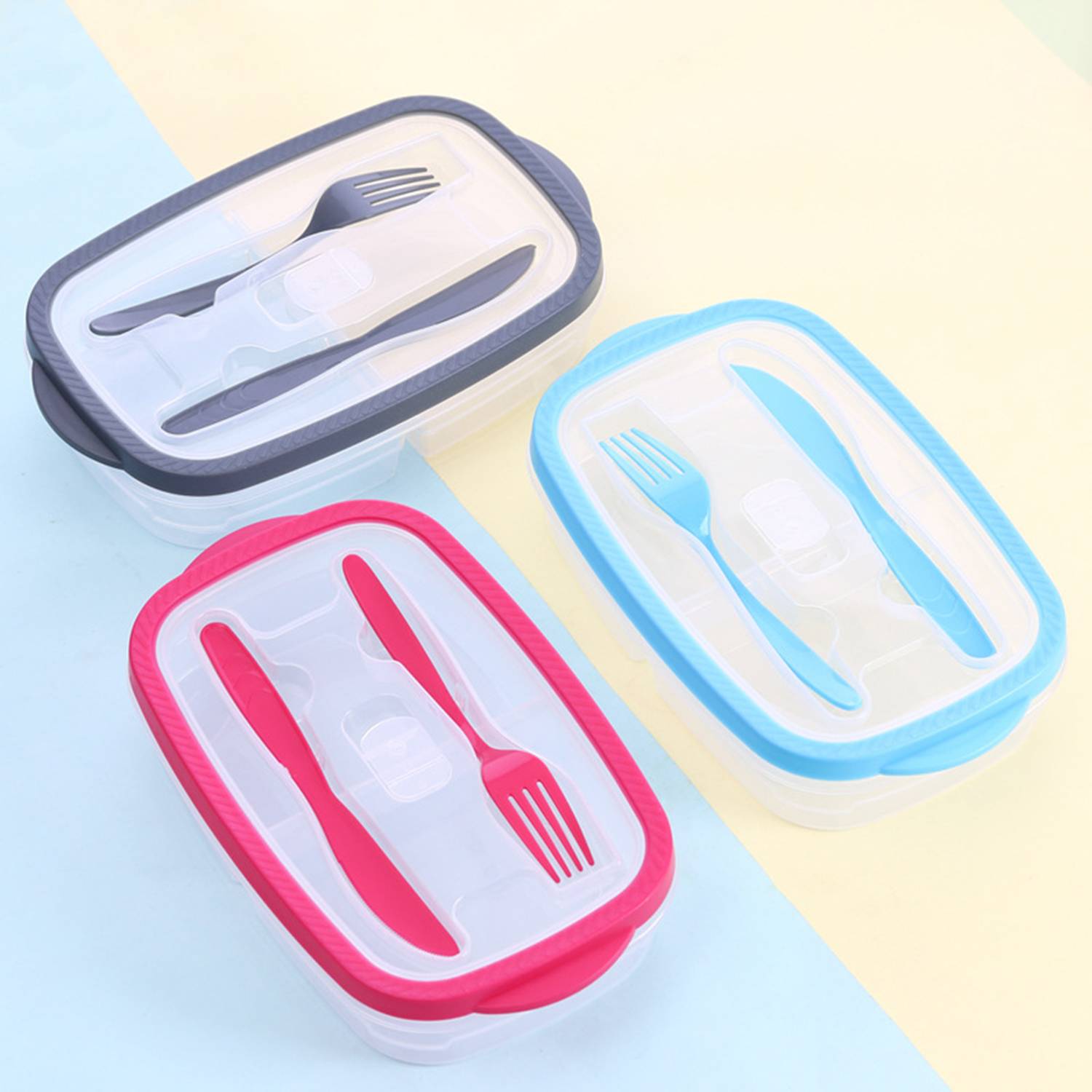Plastic Seal Tight Prep Lunch Box with Lids Airtight 2