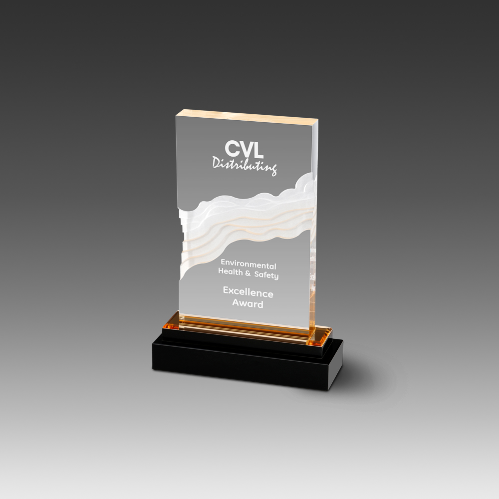 CrystalAcrylic Fusion Wave Award (5"x7-1/8"x1") 1