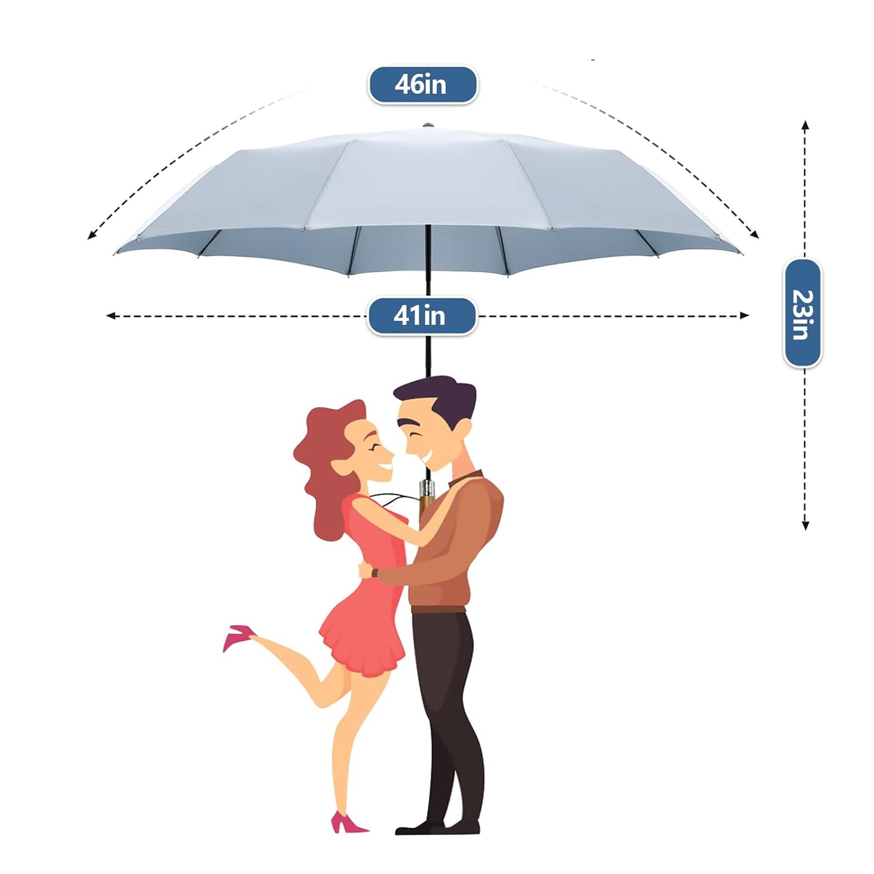 10 Ribs Auto Open Close Folding Umbrella 1