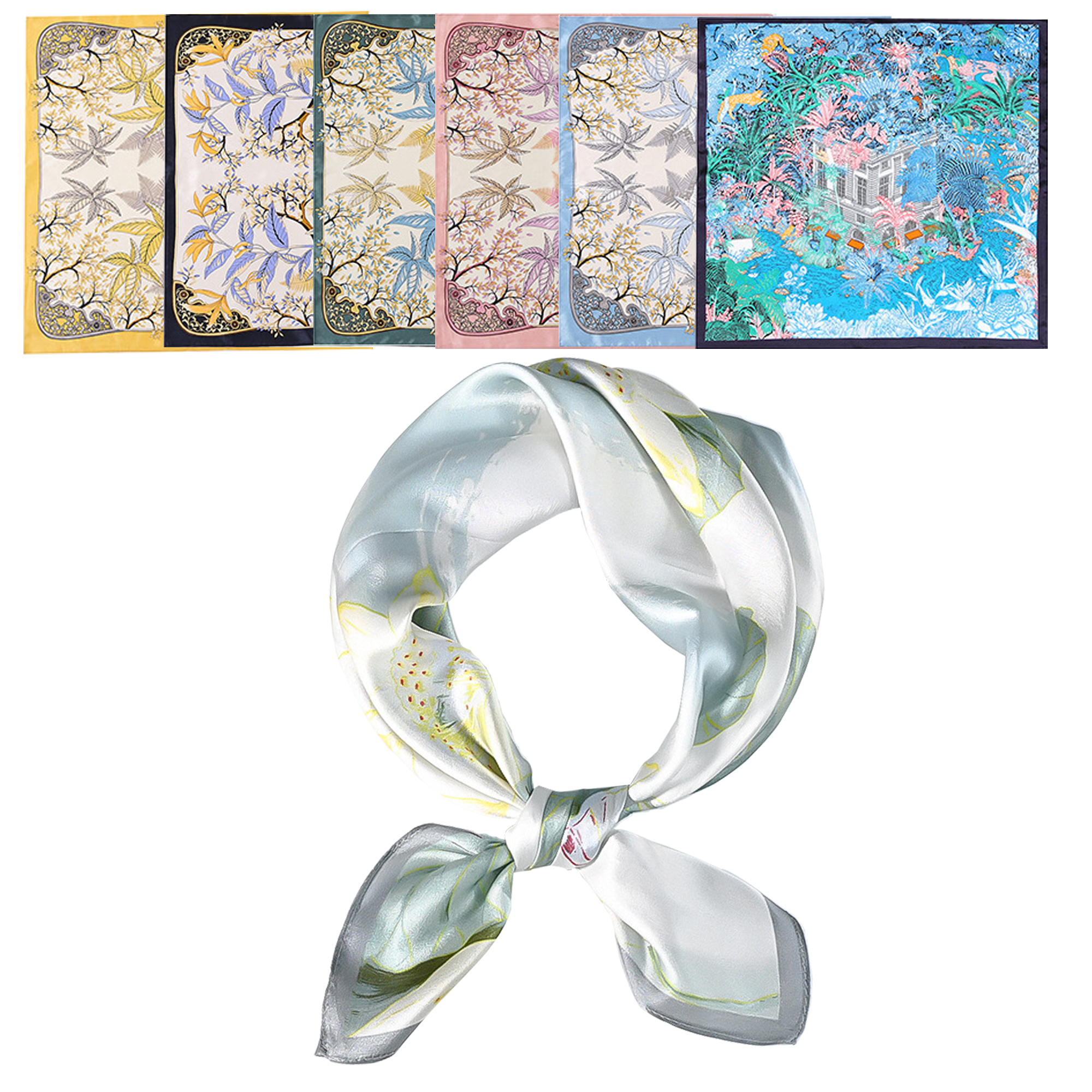 100% Mulberry Silk Bandana Scarf 3