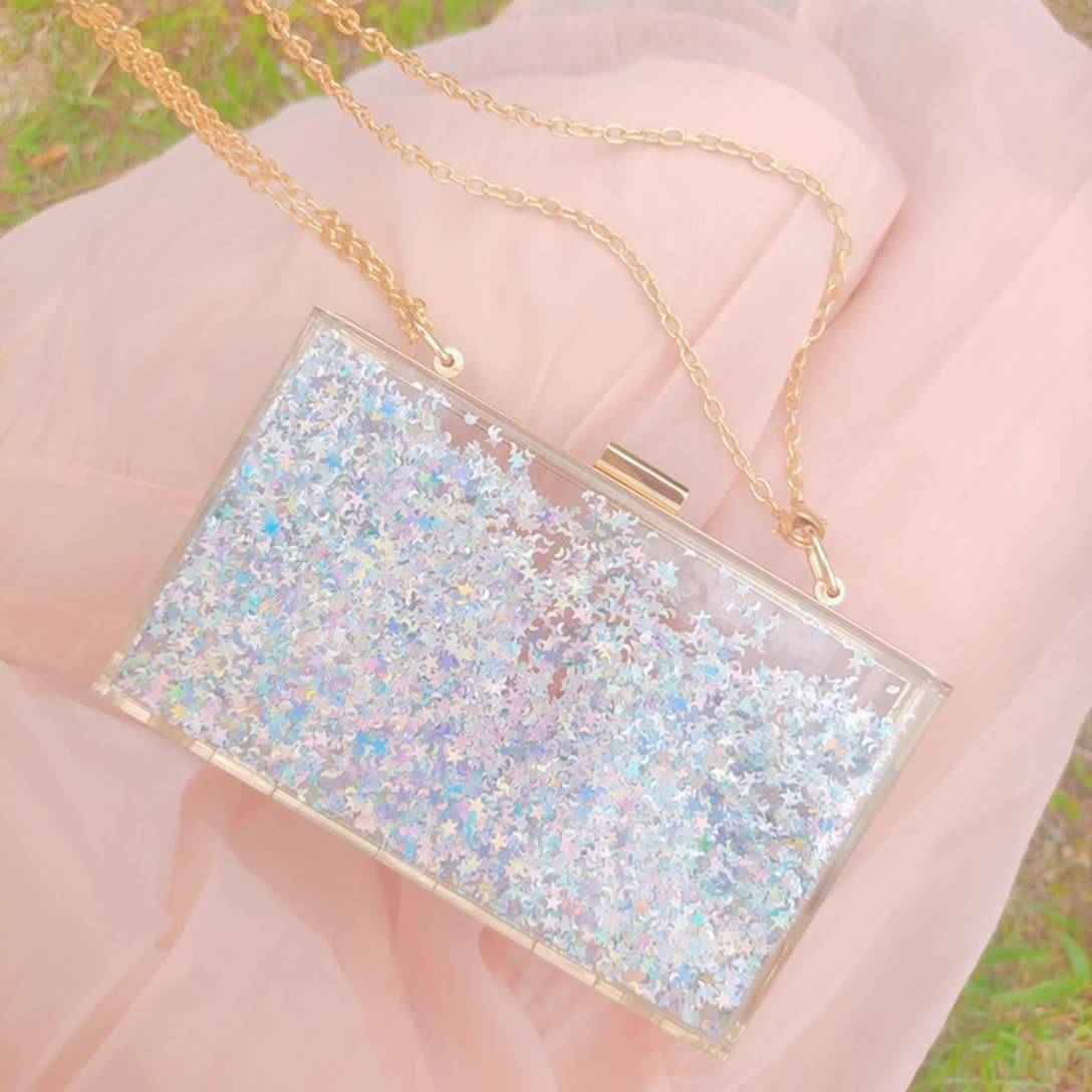 Transparent Quicksand Acrylic Square Bag 3