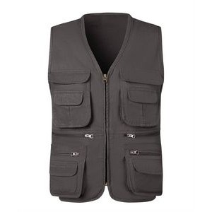 Men's Multi Pockets 100% Cotton Cargoes Fisherman Vest 4